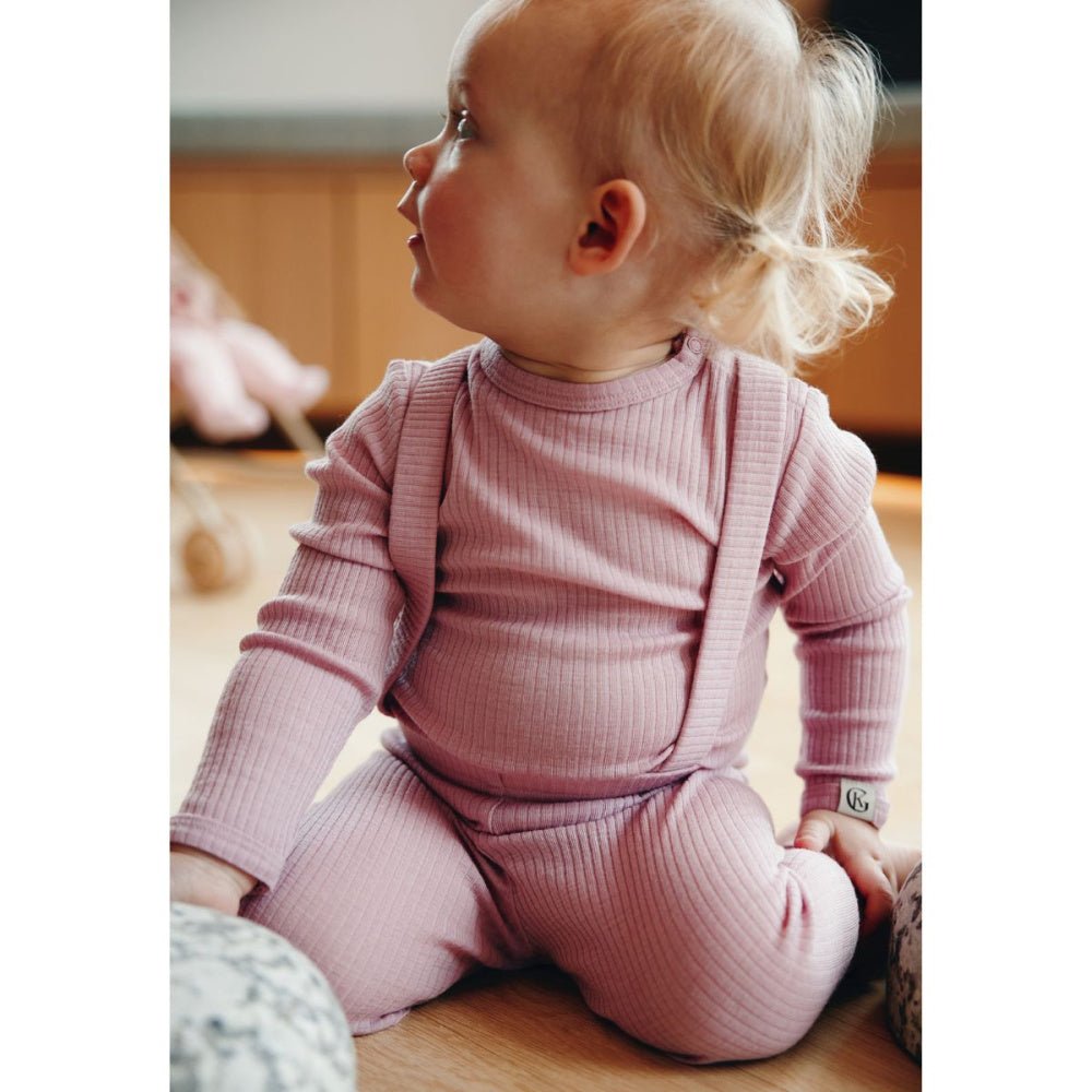Gullkorn - Longs i Ull med seler Baby Chalk LillaRosa - Guttelus