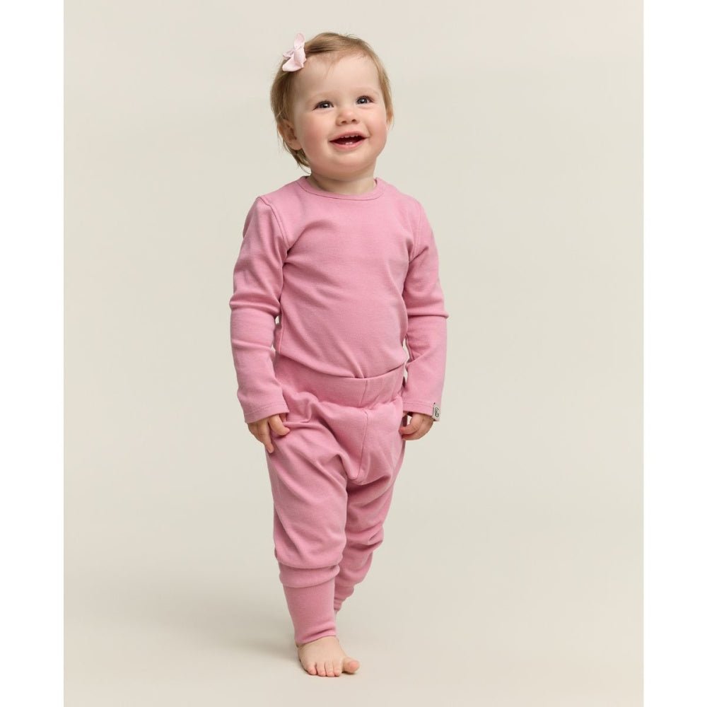 Gullkorn - Villvette Baby Bukse Dus Rosa - Guttelus