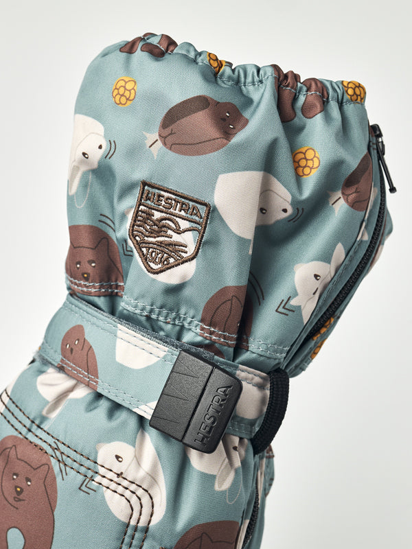 Hestra - Votter Baby Zip Long Print Sea Blue