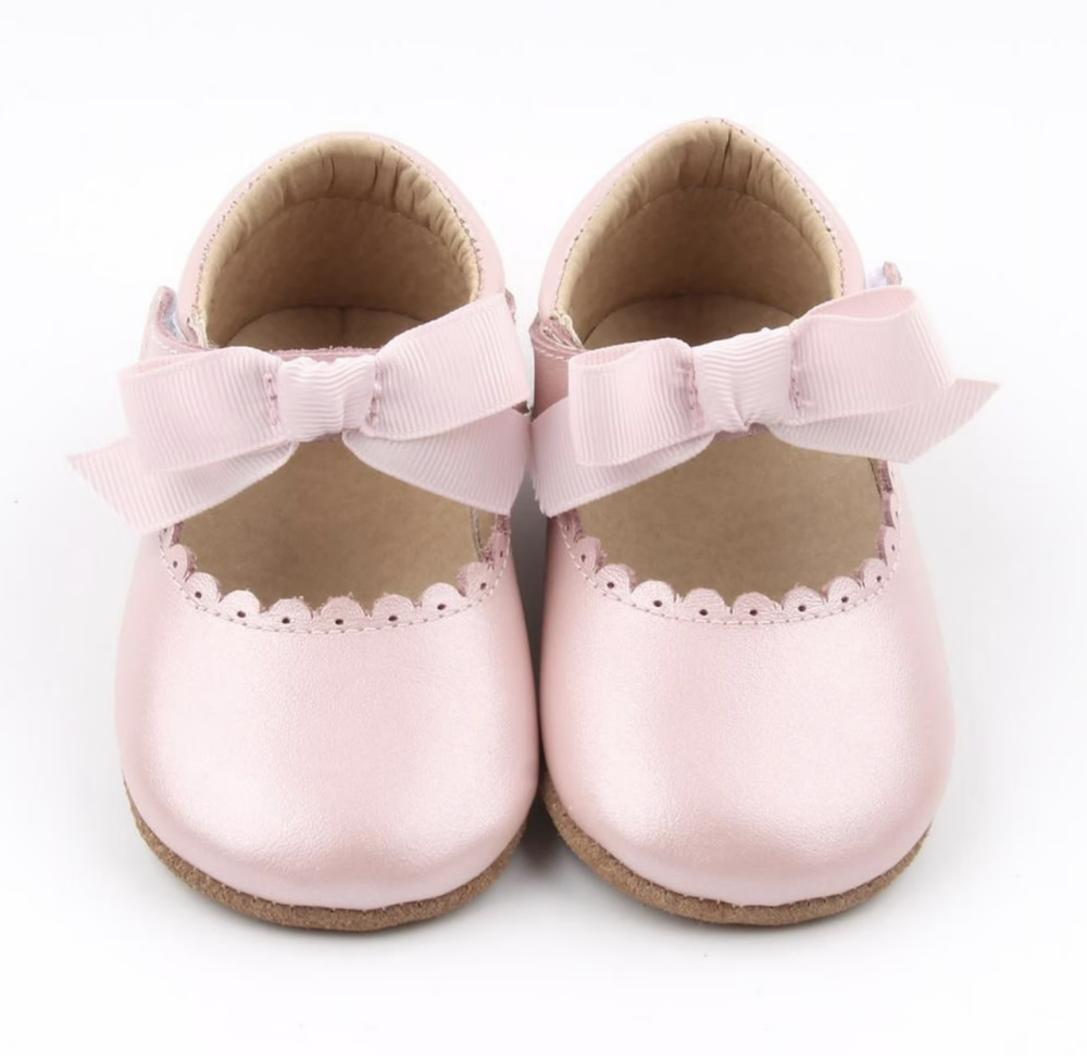 Rose et Chocolat - Tøfler i Skinn Ballerina Rosa