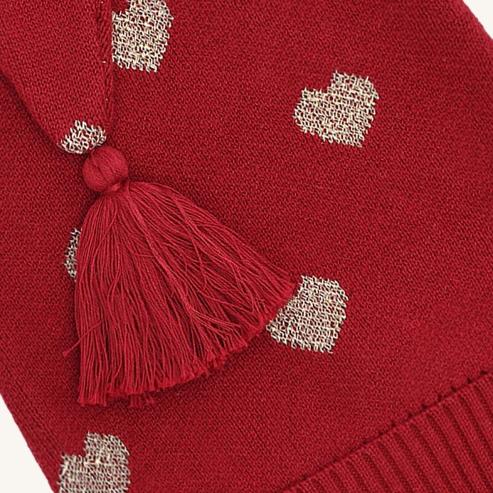 Hust and Claire - Nisselue Filiz Knit Teaberry Hearts