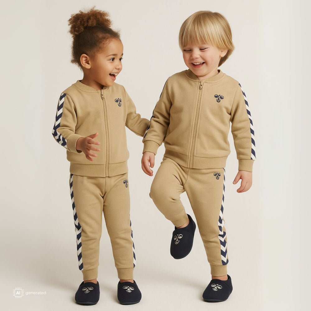 Hummel - Joggesett 2-delt Mini Reg Chevron Set Cornstalk - Guttelus.no