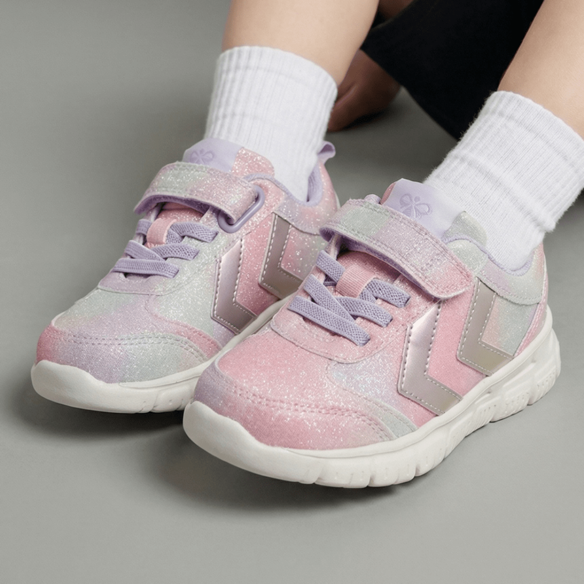 Hummel - Joggesko Crosslite Glitter Infant Multi Color Pink - Guttelus.no