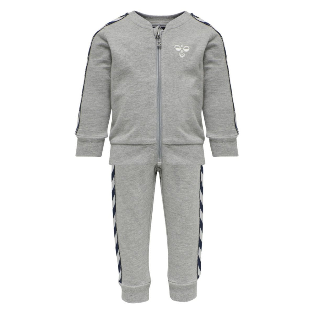 Hummel - Tracksuit Bille Grey Melange - Guttelus.no