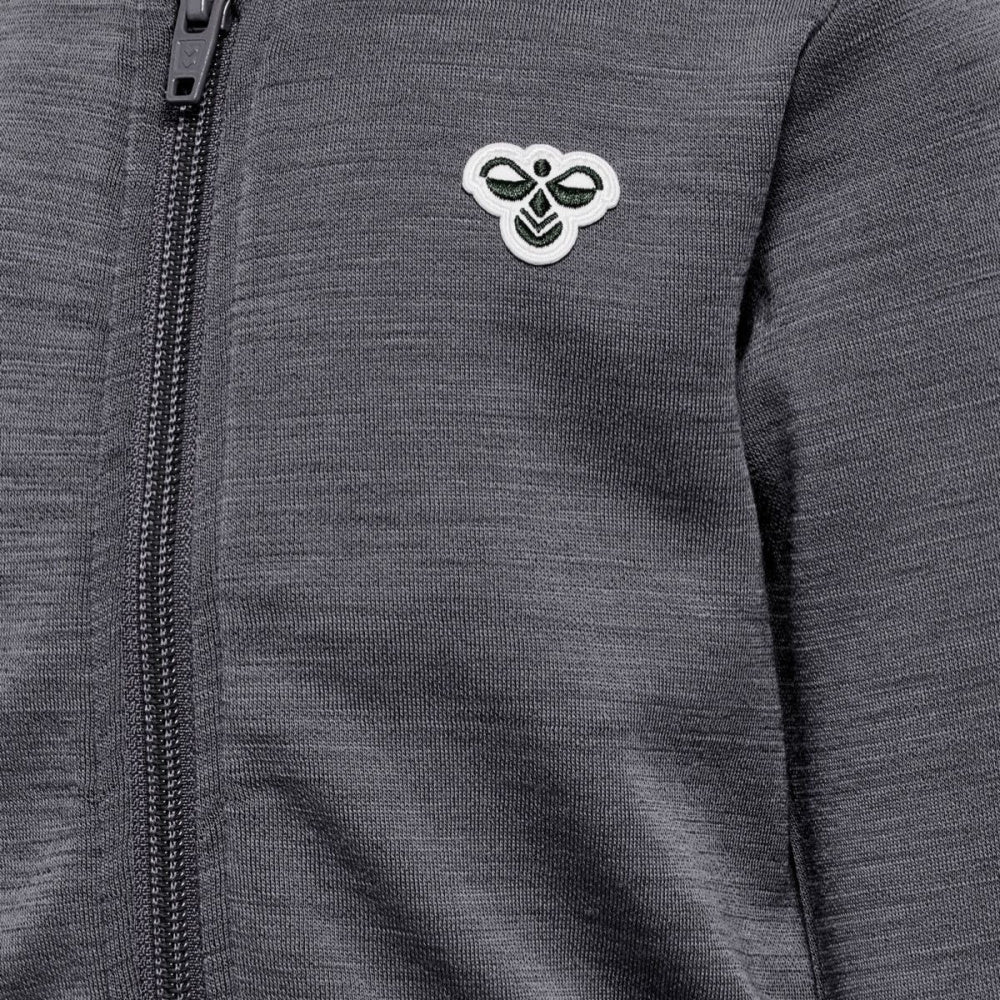 Hummel - Ulljakke Zip Ull og Bomull Grey Melange - Guttelus.no