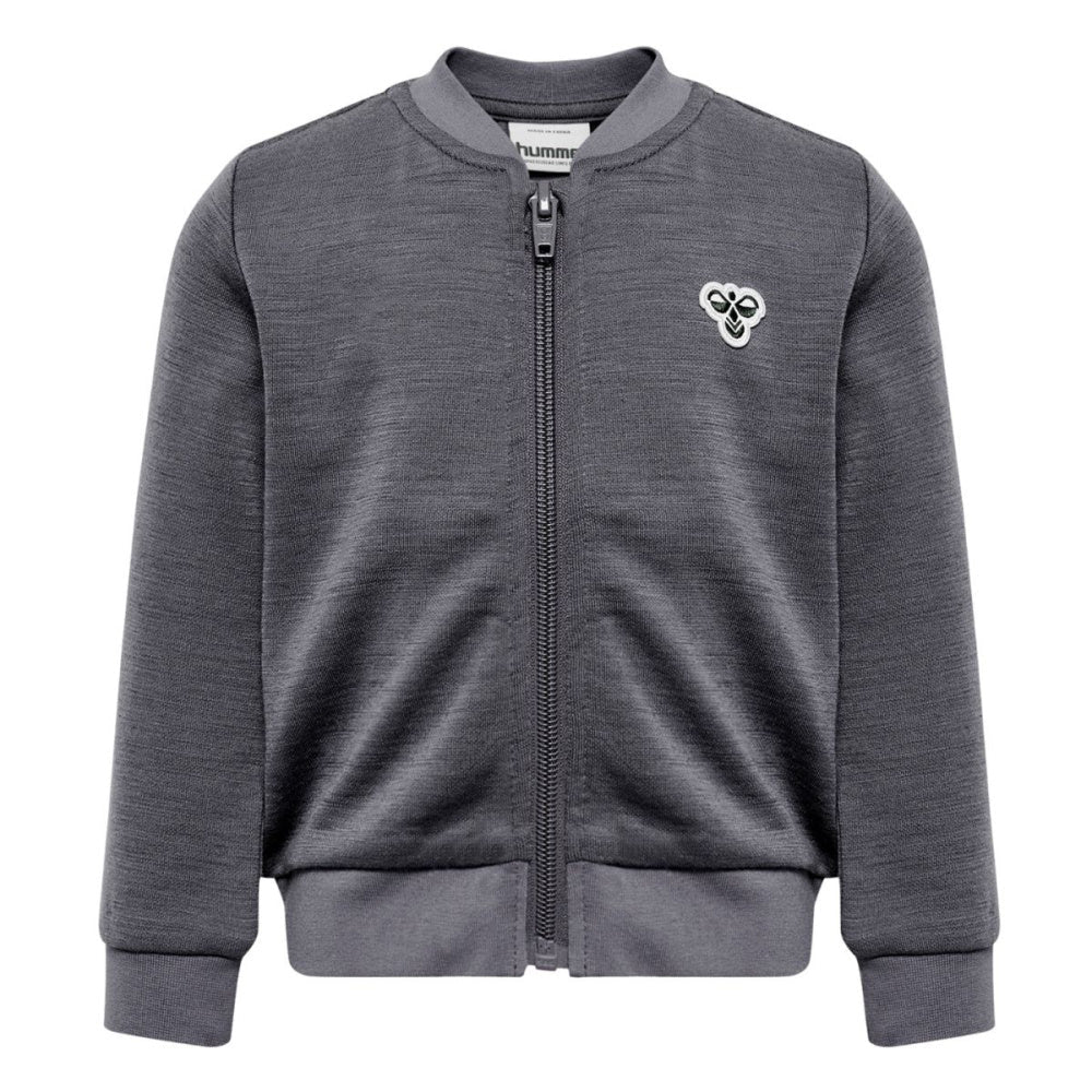 Hummel - Ulljakke Zip Ull og Bomull Grey Melange - Guttelus.no