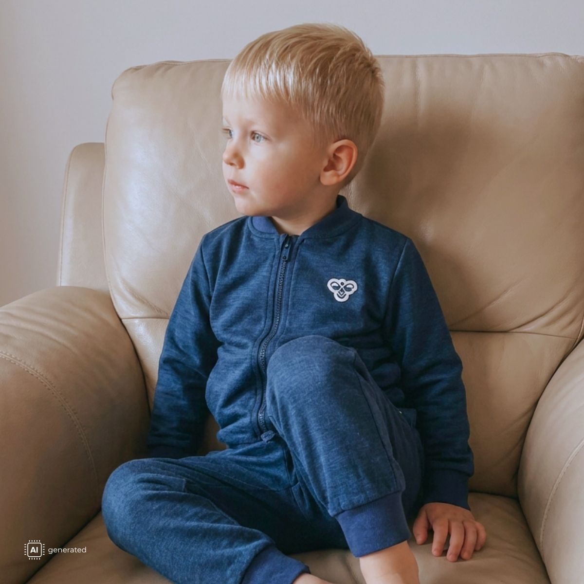 Hummel - Ulljakke Zip Ull og Bomull Dress Blues