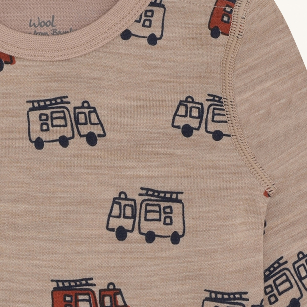 Hust and Claire - Body Ull og Bambus Baloo Firetruck Biscuit