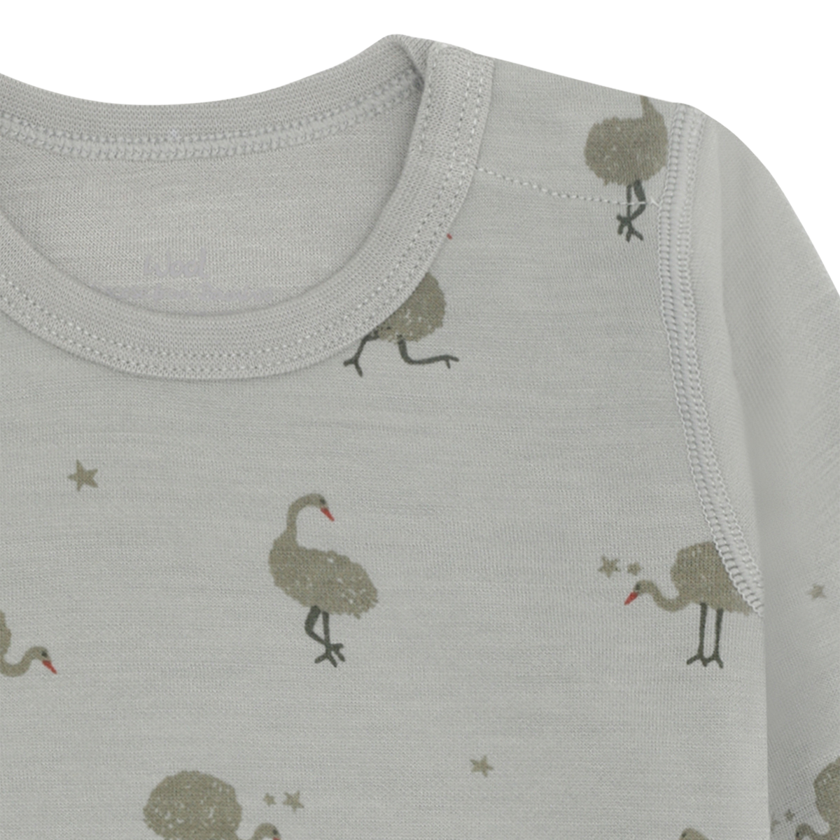 Hust and Claire - Body Ull og Bambus Baloo Ostrich Forest Fog
