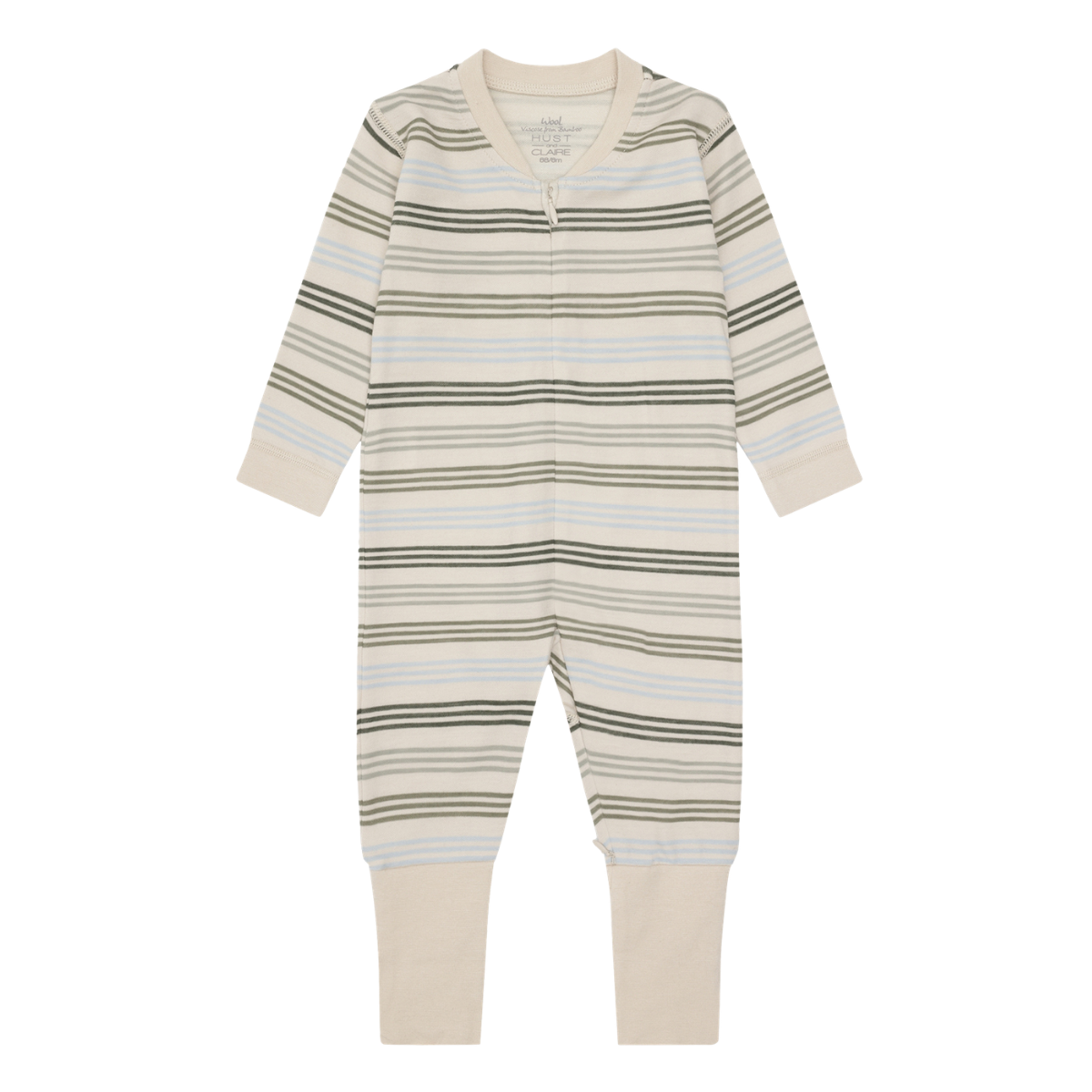 Hust and Claire - Heldress med Glidelås Ull og Bambus Manu Zip 3 Stripes French Oak