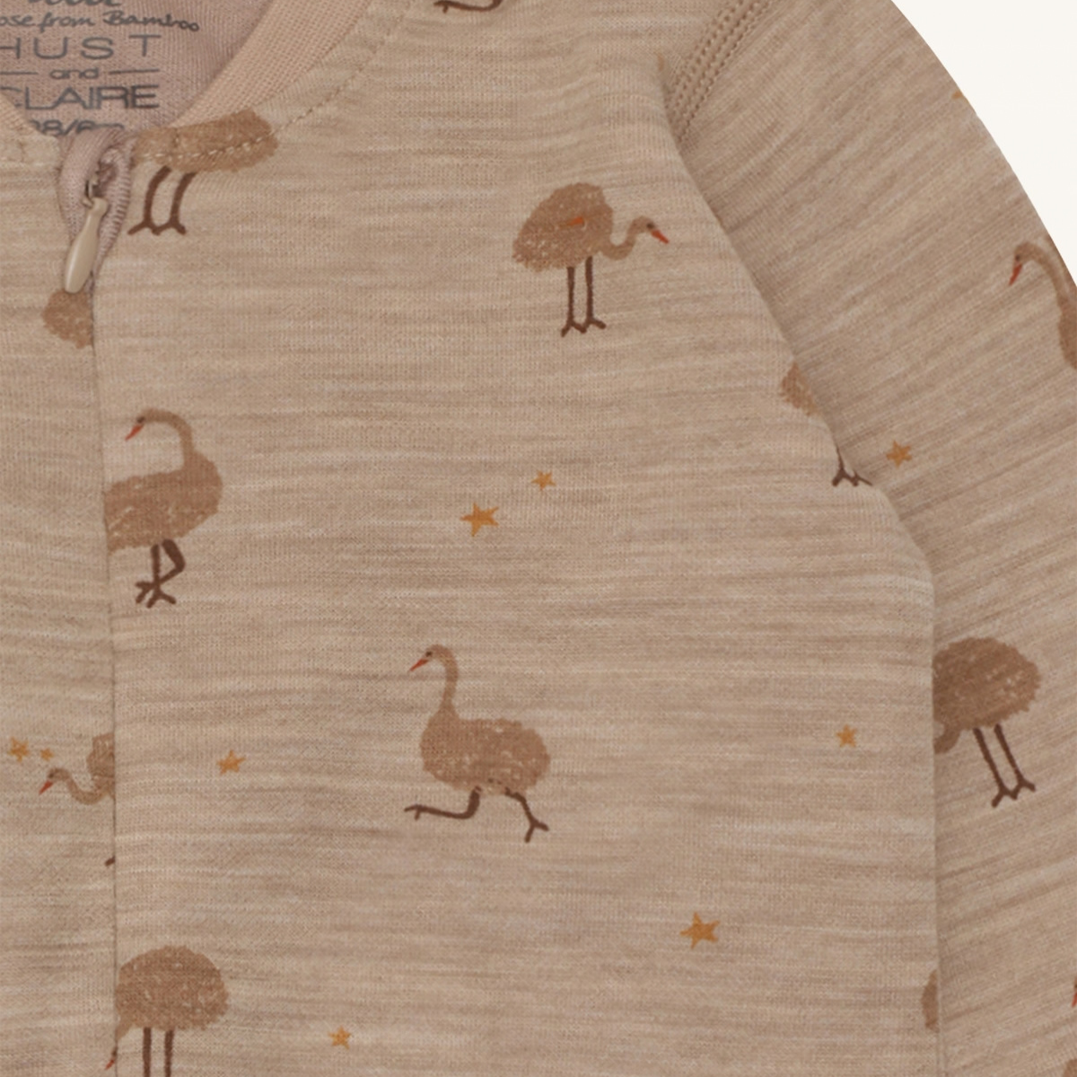 Hust and Claire - Heldress Ull og Bambus Manu Ostrich Biscuit