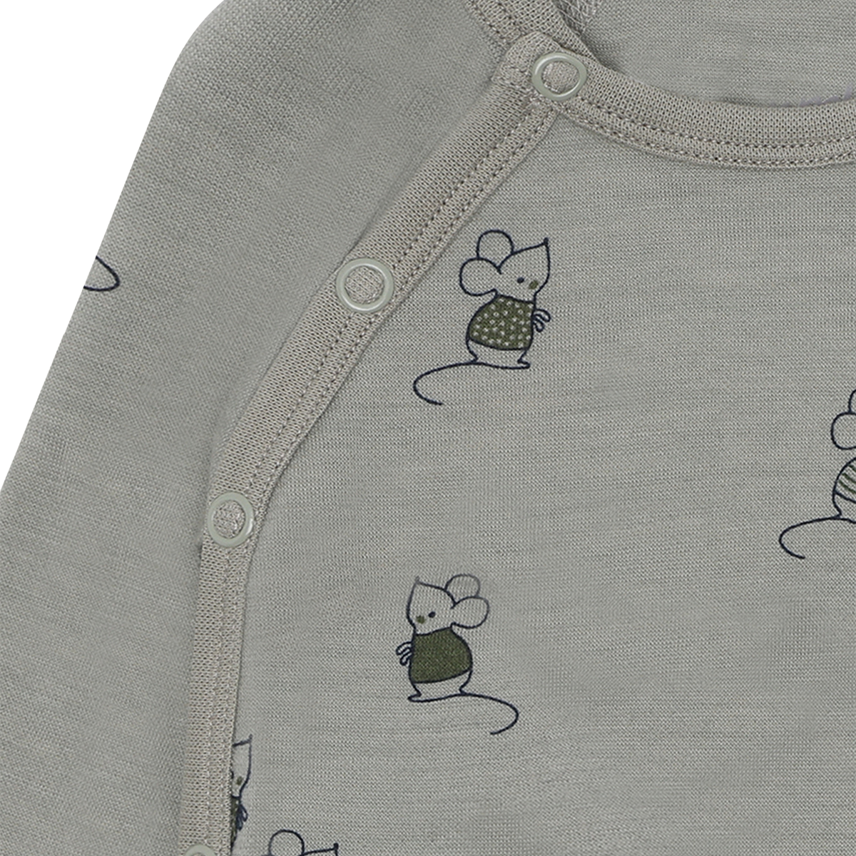 Hust and Claire - Omslagsbody i Ull Bo Wrap Mouse Forest Fog