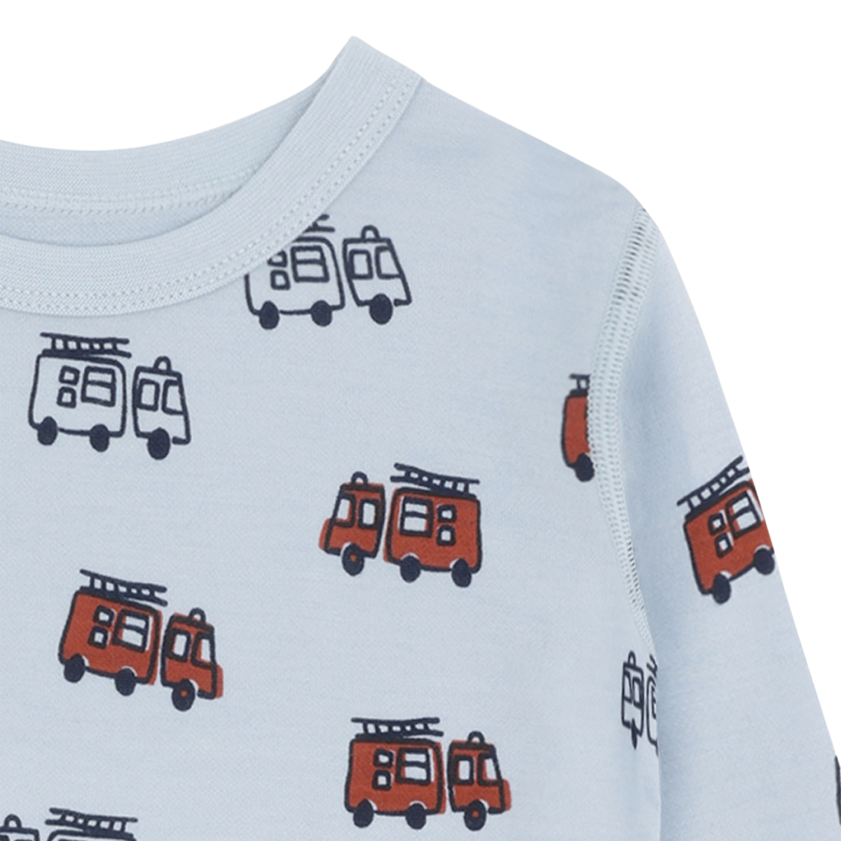 Hust and Claire - Trøye Ull og Bambus Abba Firetruck Baby Blue