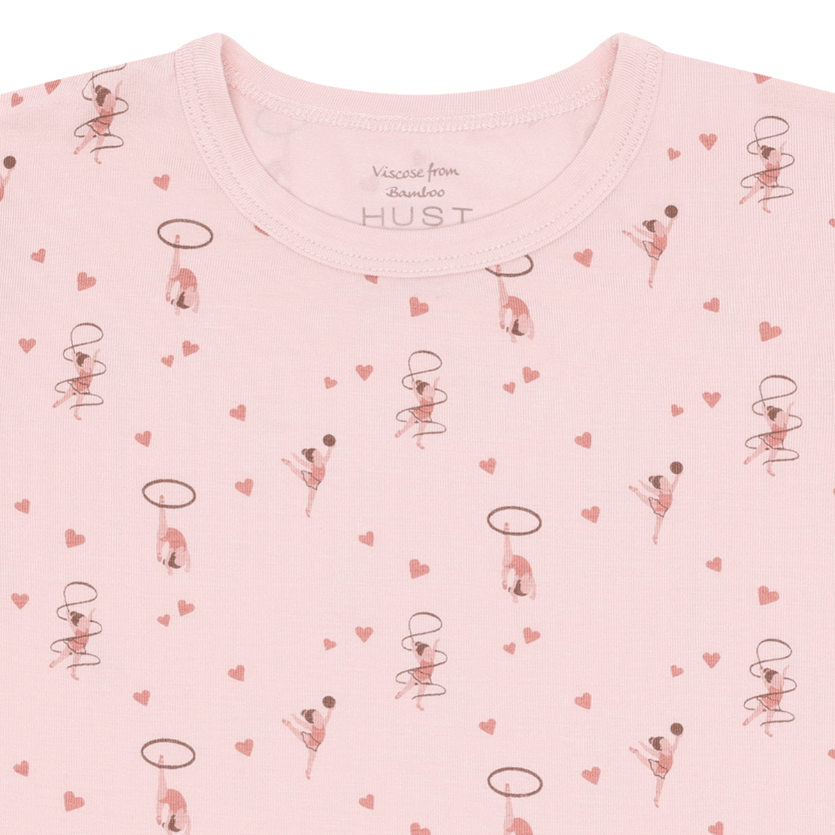 Hust And Claire - 2-delt Pysjamas i Bambus Fun Retro Chalk Pink - Guttelus.no
