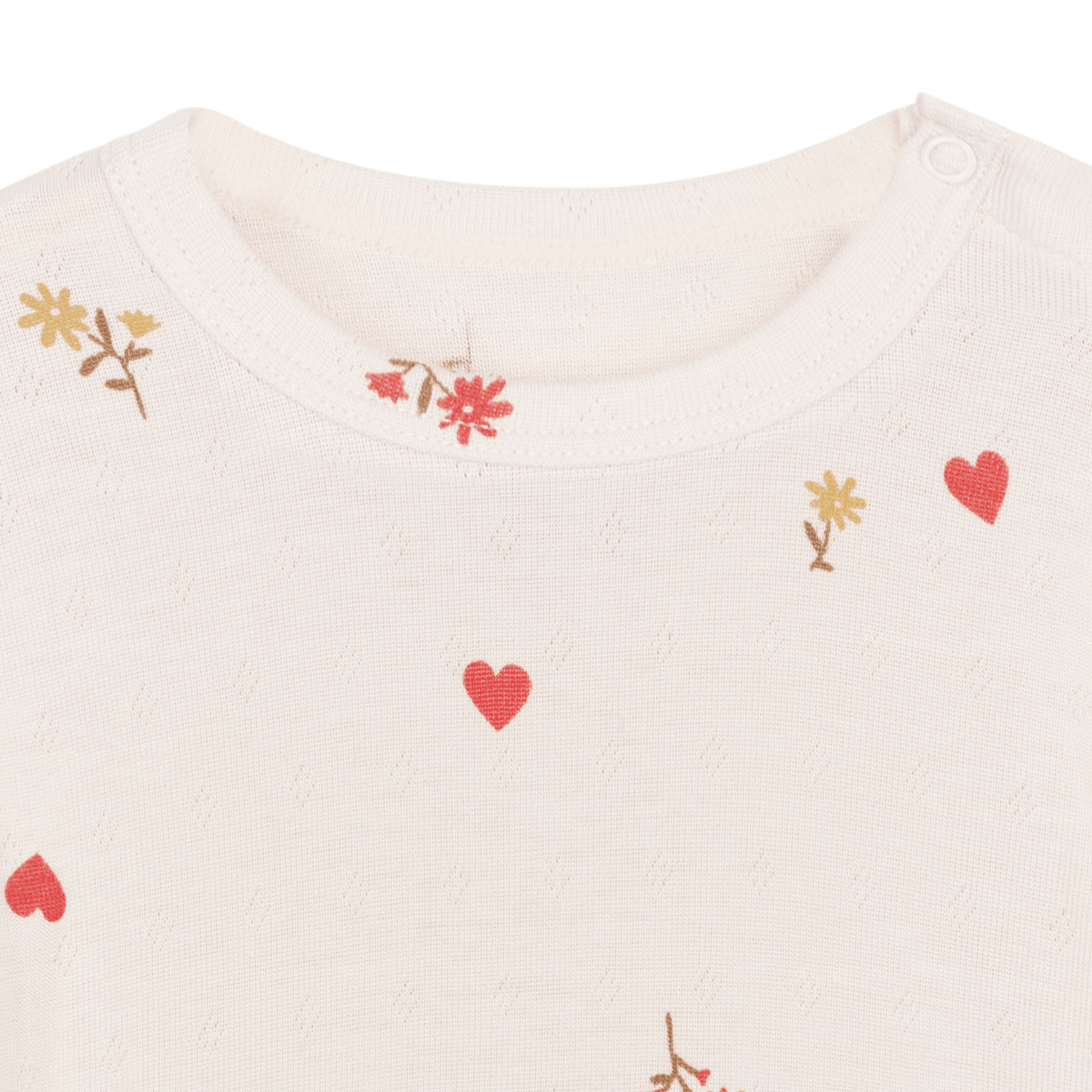 Hust and Claire - Body Bambus Buller Flower Heart Ivory - Guttelus.no