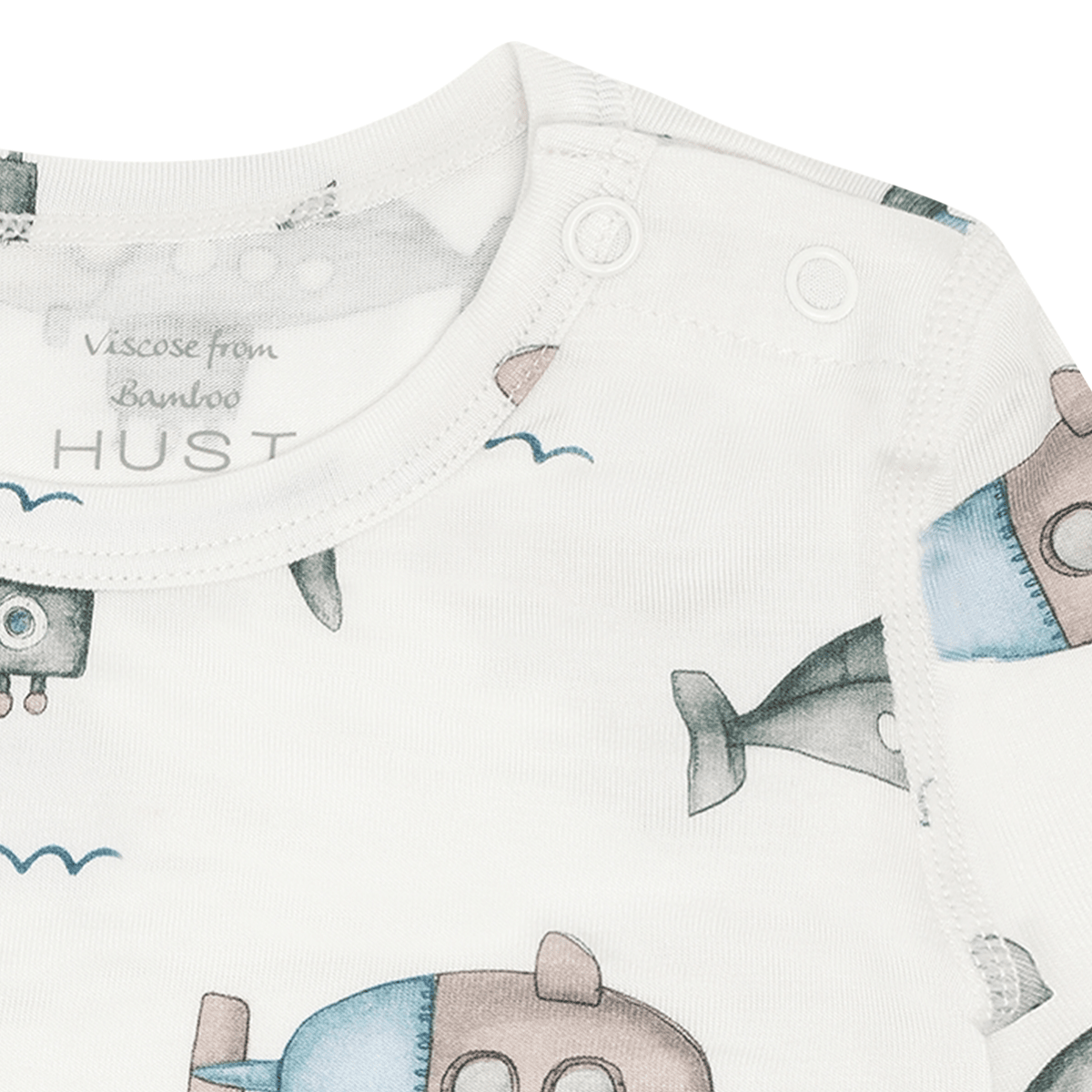 Hust and Claire - Body i Bambus Buller Submarine Ivory - Guttelus.no