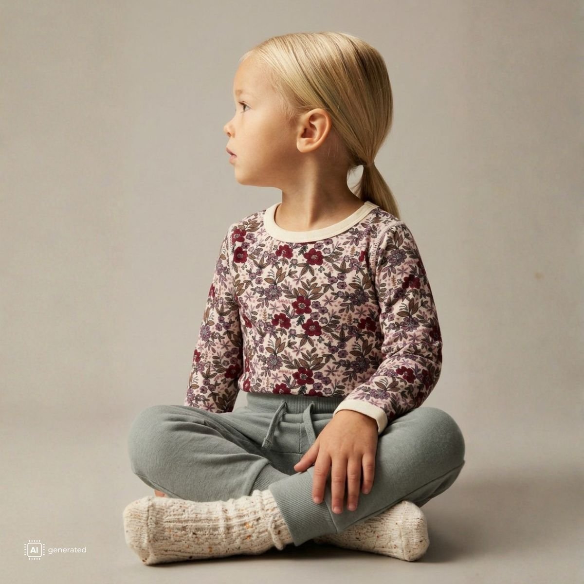 Hust And Claire - Body Ull/ Bambus Baloo Flor Off White - Guttelus