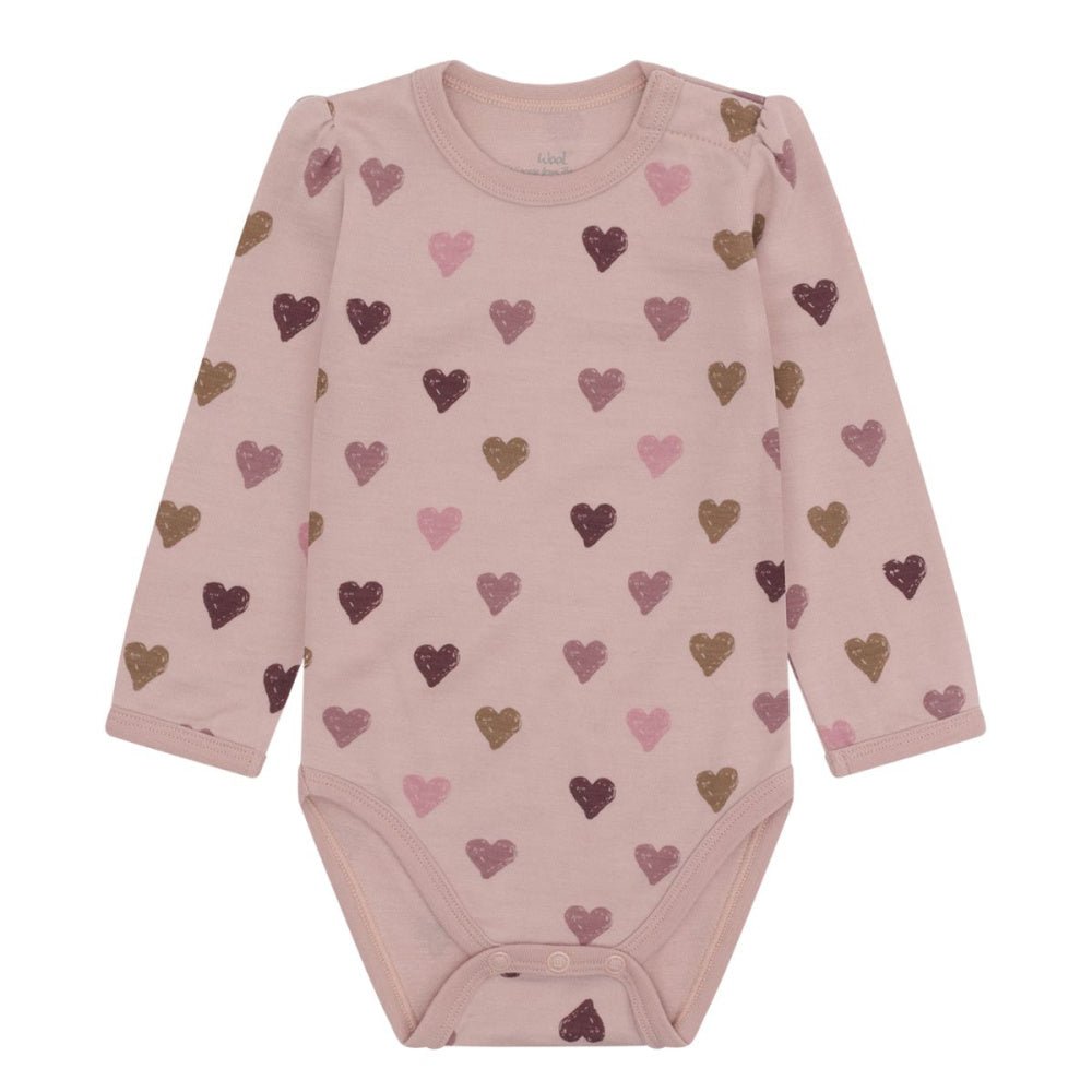 Hust And Claire - Body Ull/ Bambus Baloo Hearts Puff Adobe Rose - Guttelus