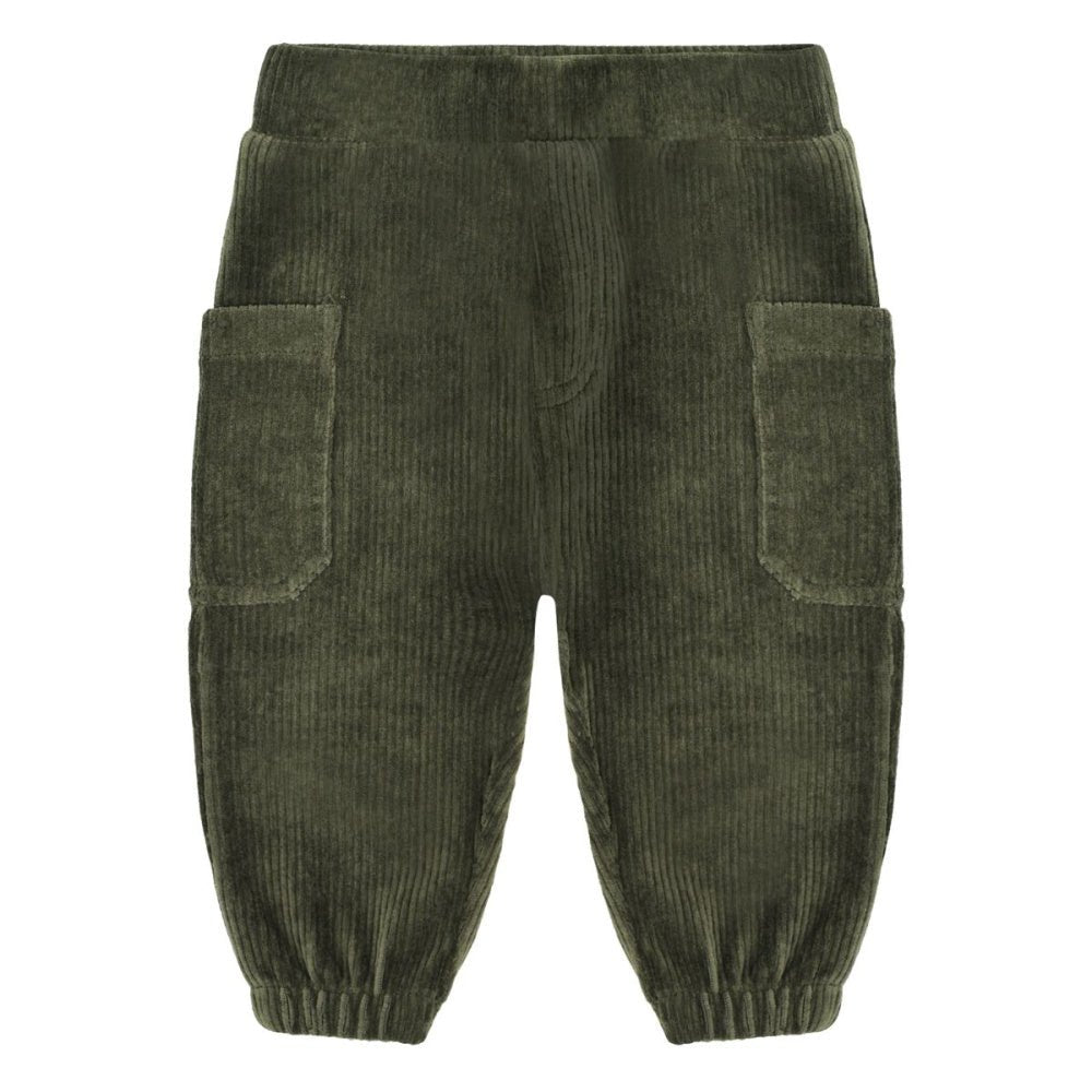 Hust and Claire - Bukse Baby Gus Ribbed Velour Deep Ivy - Guttelus.no