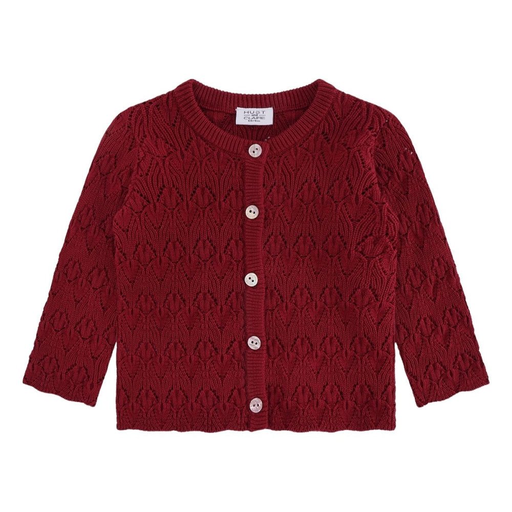 Hust and Claire - Cardigan Baby Cilja Pointelle Teaberry - Guttelus