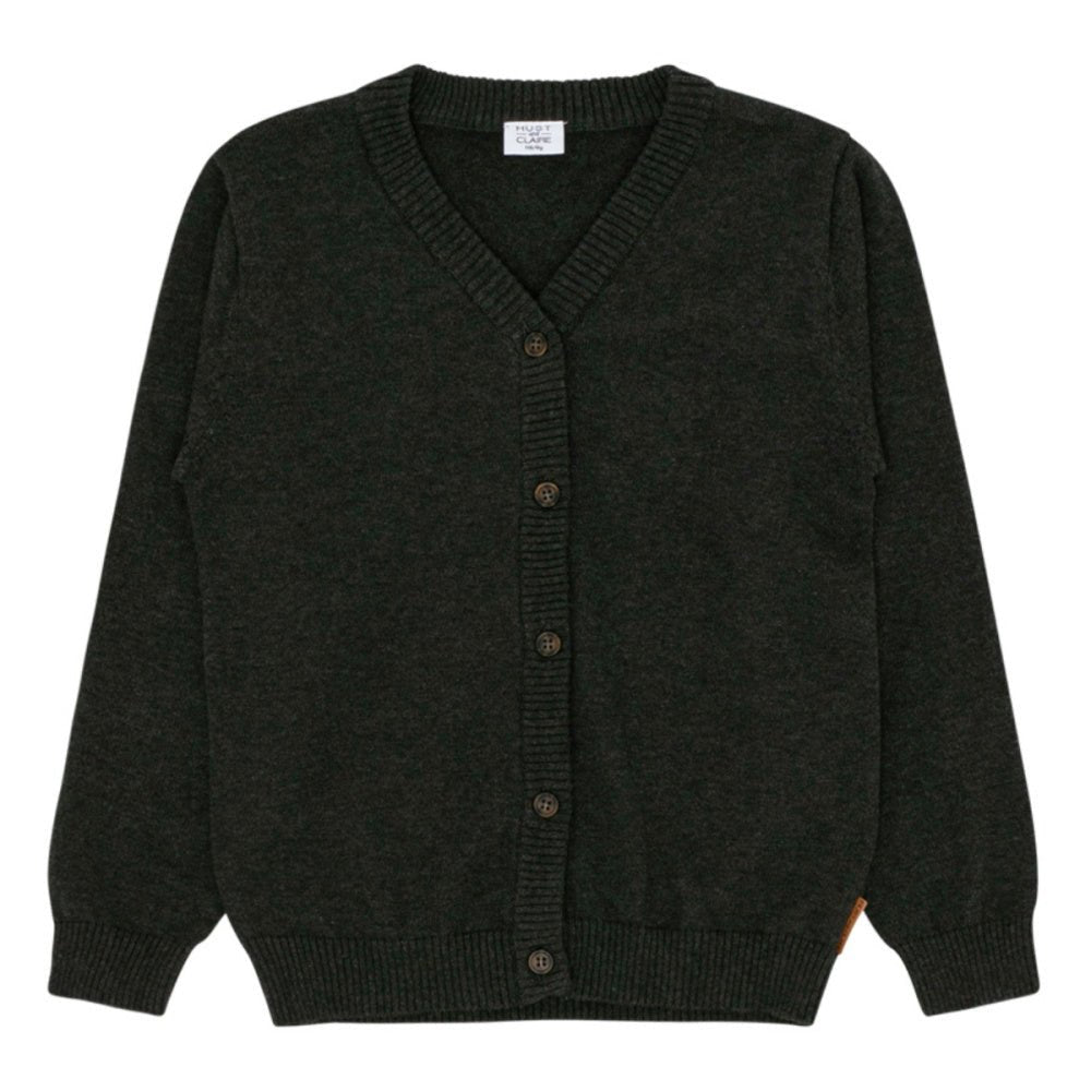 Hust and Claire - Cardigan Carsten Dark Grey Melange - Guttelus.no