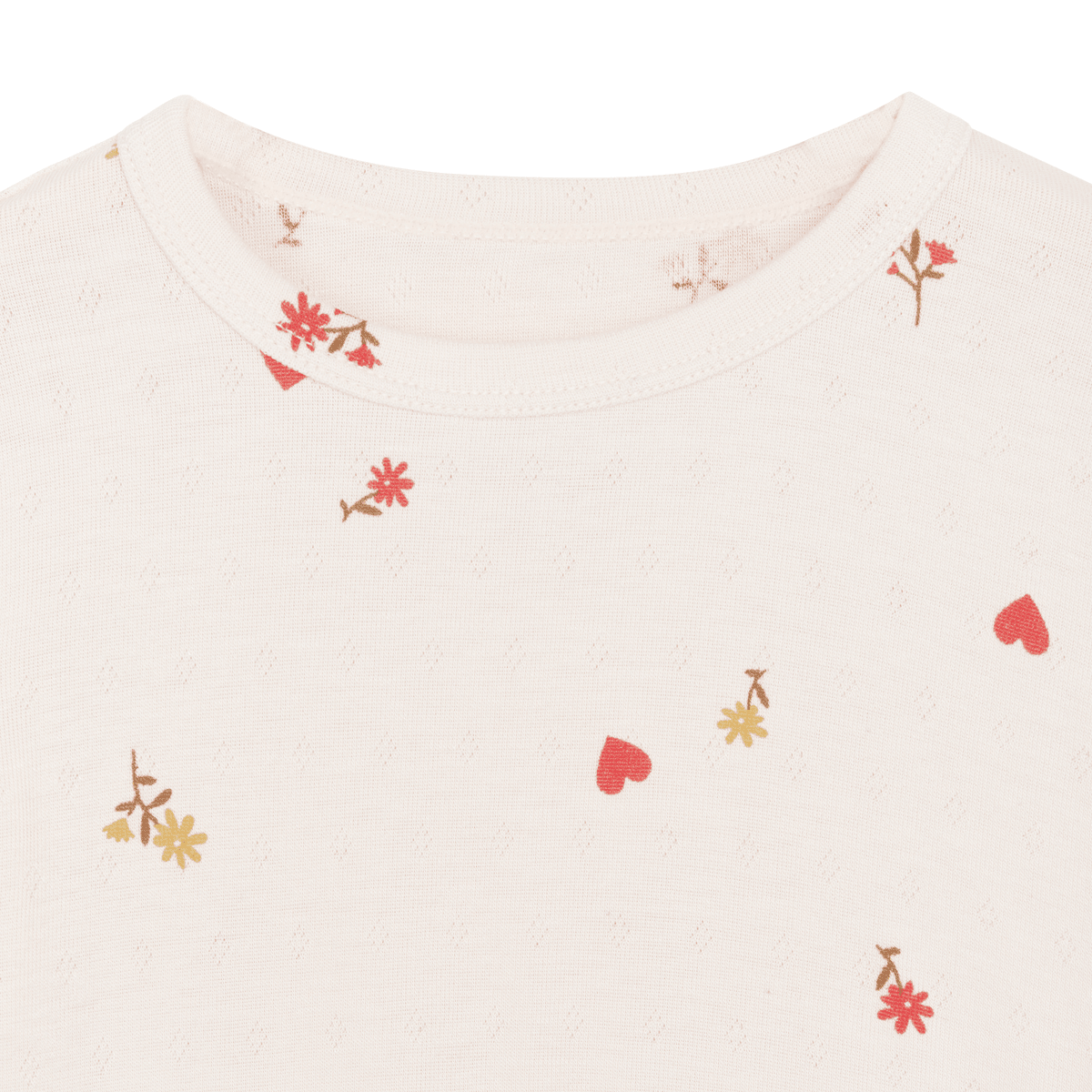 Hust and Claire - Genser Bambus Austin Flower Heart Ivory - Guttelus.no