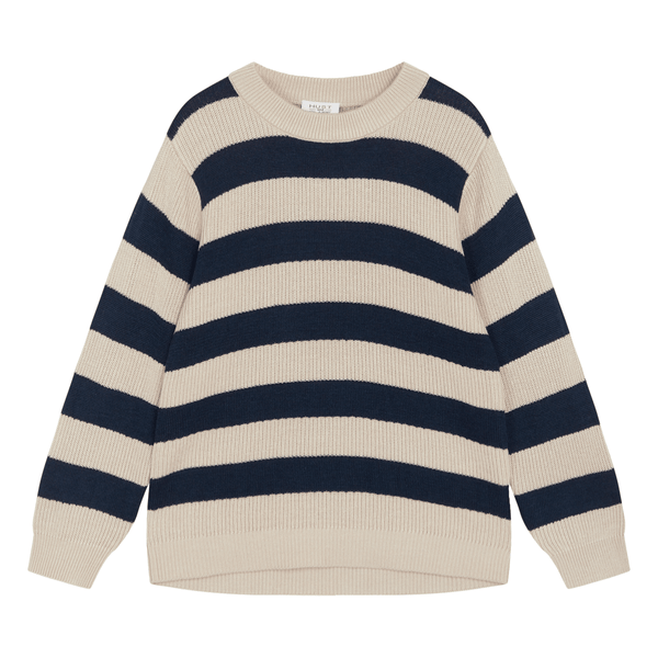 Hust and Claire - Genser Bambus Pos Jacquard Knit Blues - Guttelus.no