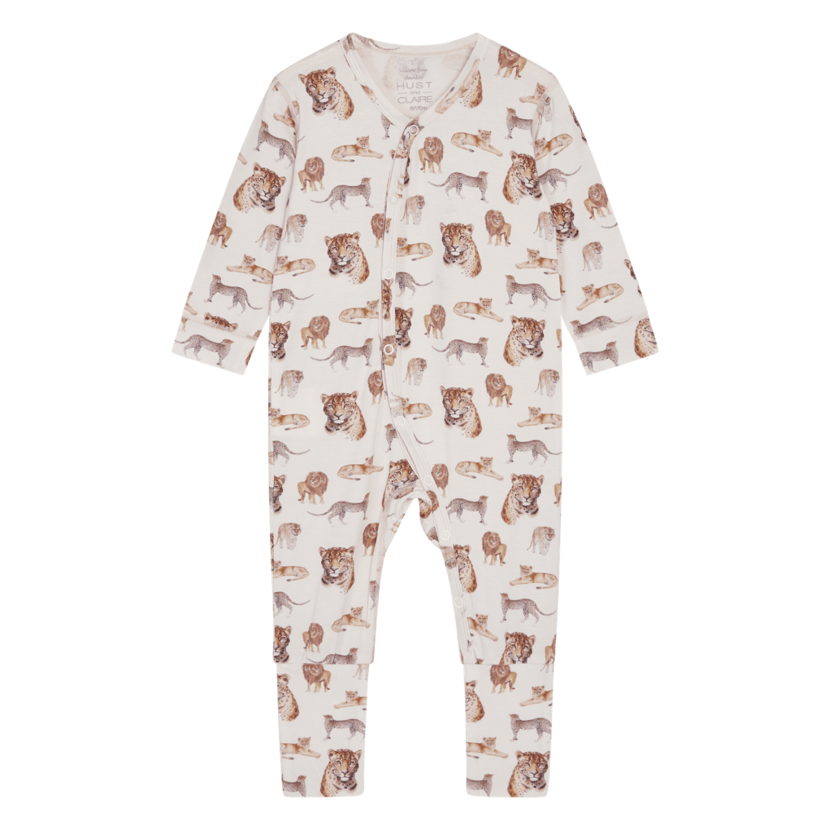 Hust and Claire - Heldress Bambus Mulle Wild Cats Ivory - Guttelus.no