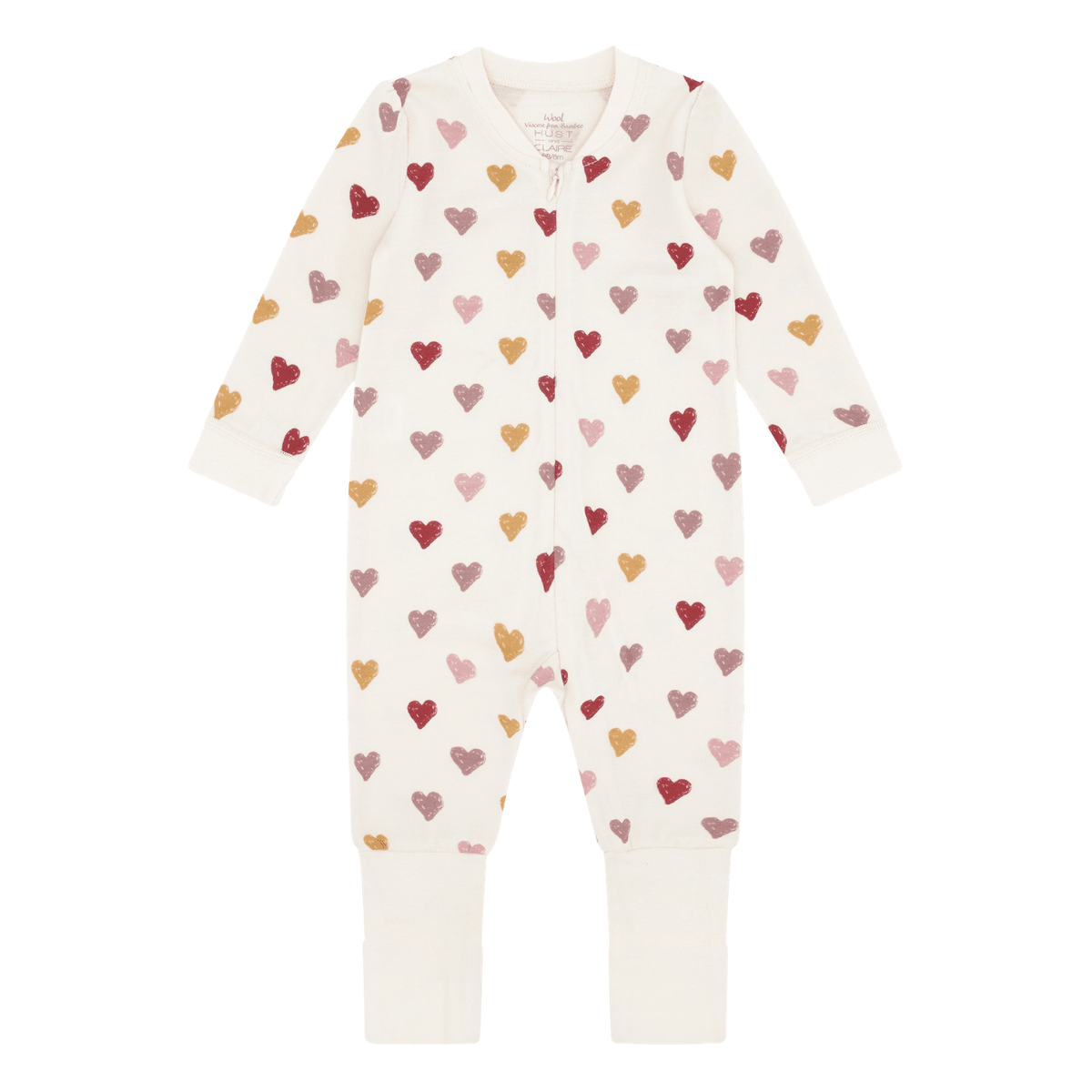 Hust and Claire - Heldress i Ull og Bambus Manu Hearts Puff Off White - Guttelus.no