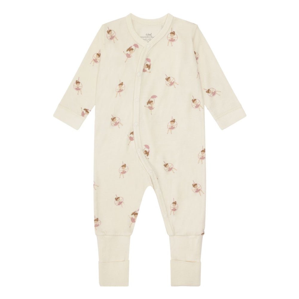 Hust And Claire - Heldress i Ull og Bambus Manu Line Dancer Off White - Guttelus