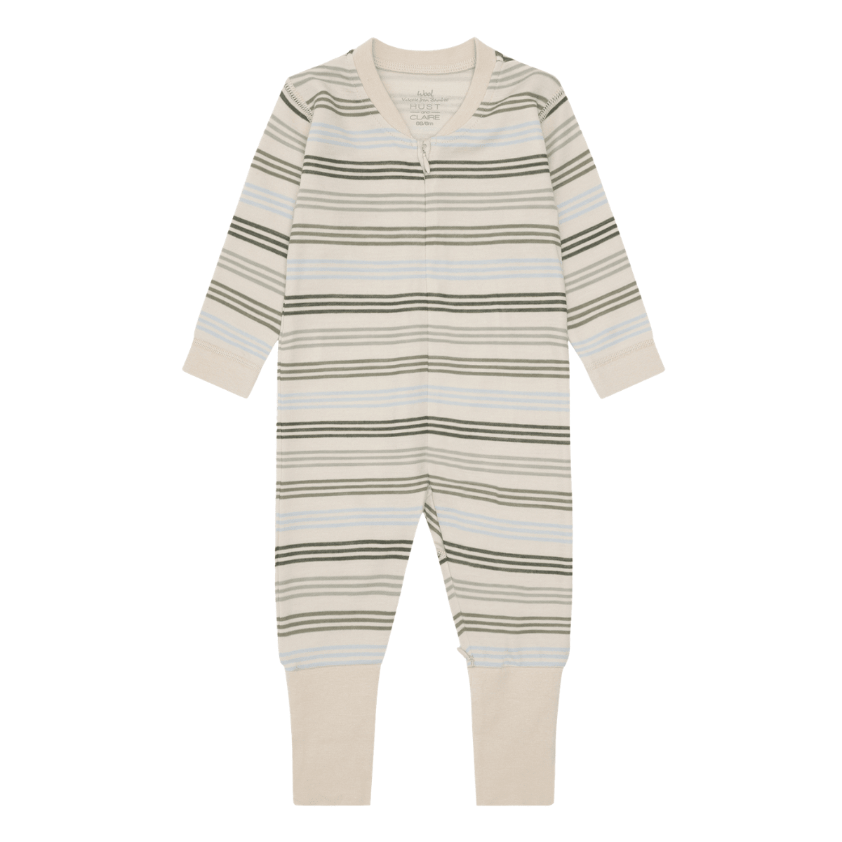 Hust and Claire - Heldress med Glidelås Ull og Bambus Manu Zip 3 Stripes French Oak - Guttelus.no