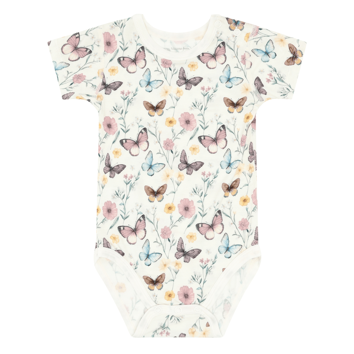 Hust And Claire - Kortermet body i Bambus Buller Butterfly Ivory - Guttelus.no