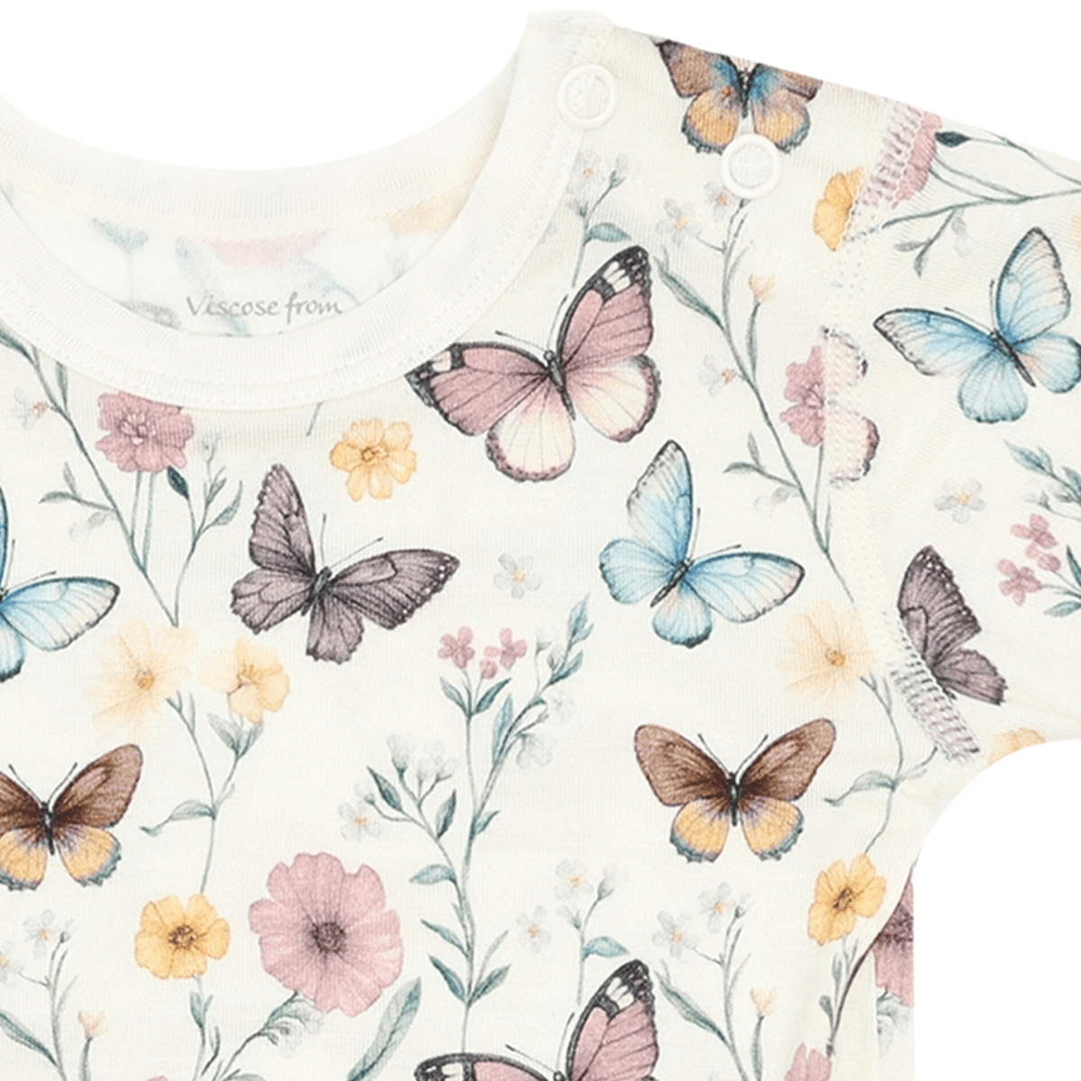 Hust And Claire - Kortermet body i Bambus Buller Butterfly Ivory - Guttelus.no