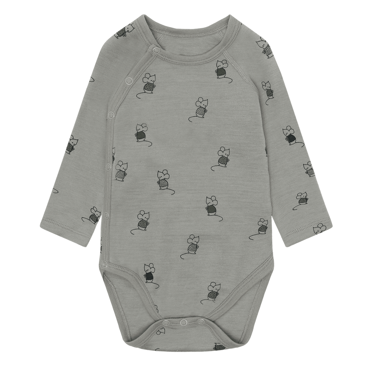 Hust and Claire - Omslagsbody i Ull Bo Wrap Mouse Forest Fog - Guttelus.no