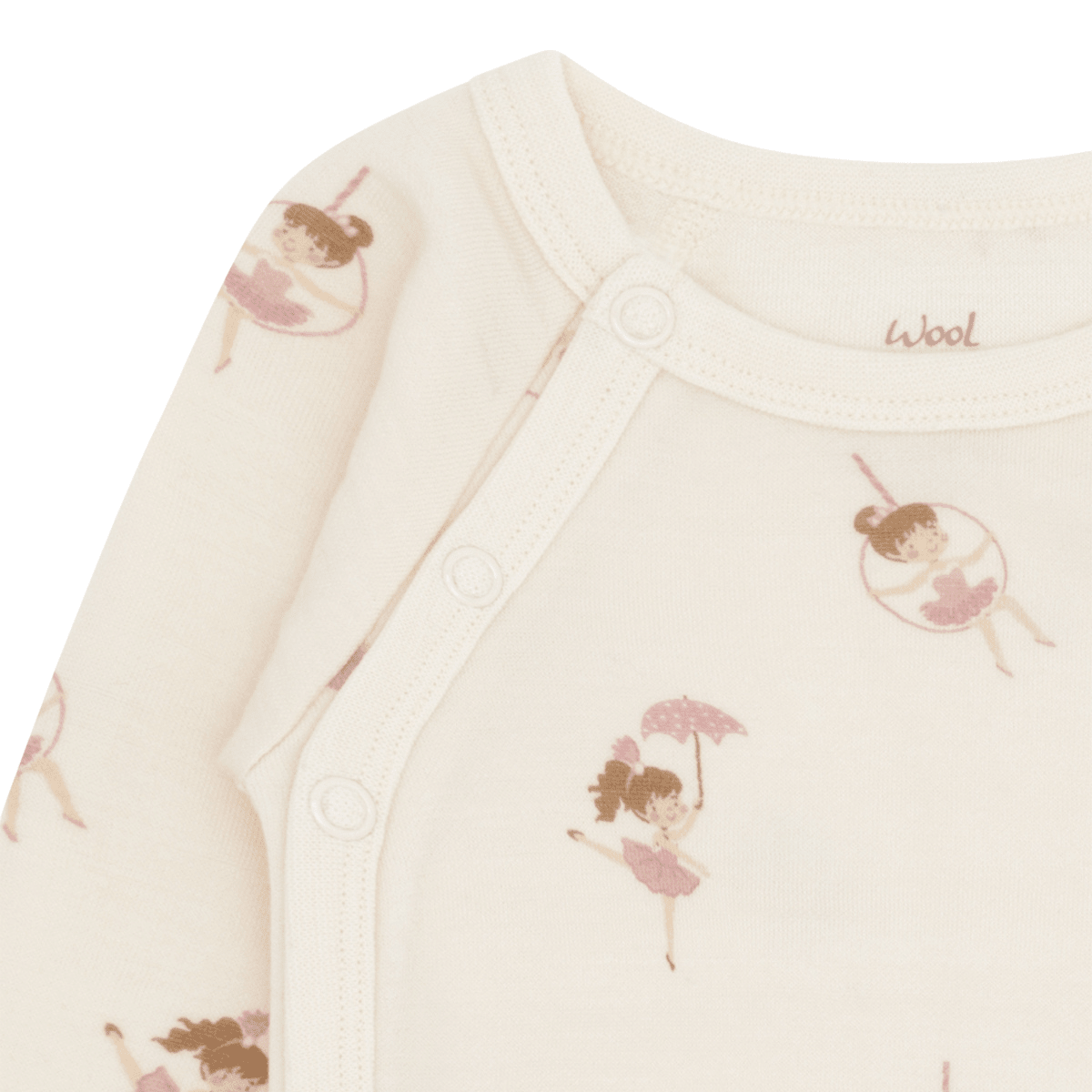 Hust and Claire - Omslagsbody Ull og Bambus Baloo Wrap Line dancer Off White - Guttelus.no