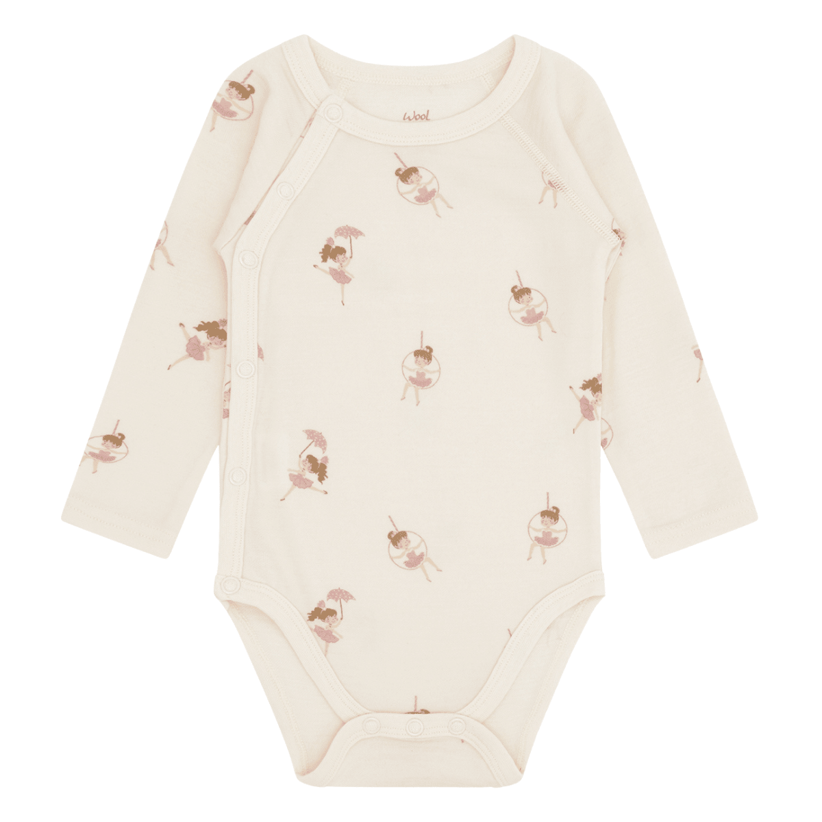 Hust and Claire - Omslagsbody Ull og Bambus Baloo Wrap Line dancer Off White - Guttelus.no