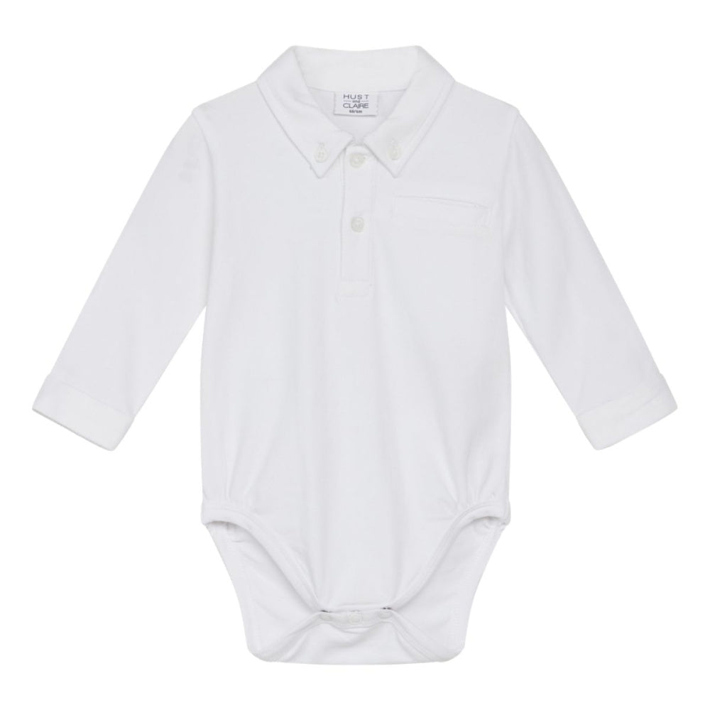 Hust and Claire - Skjortebody med Krage Basil White - Guttelus