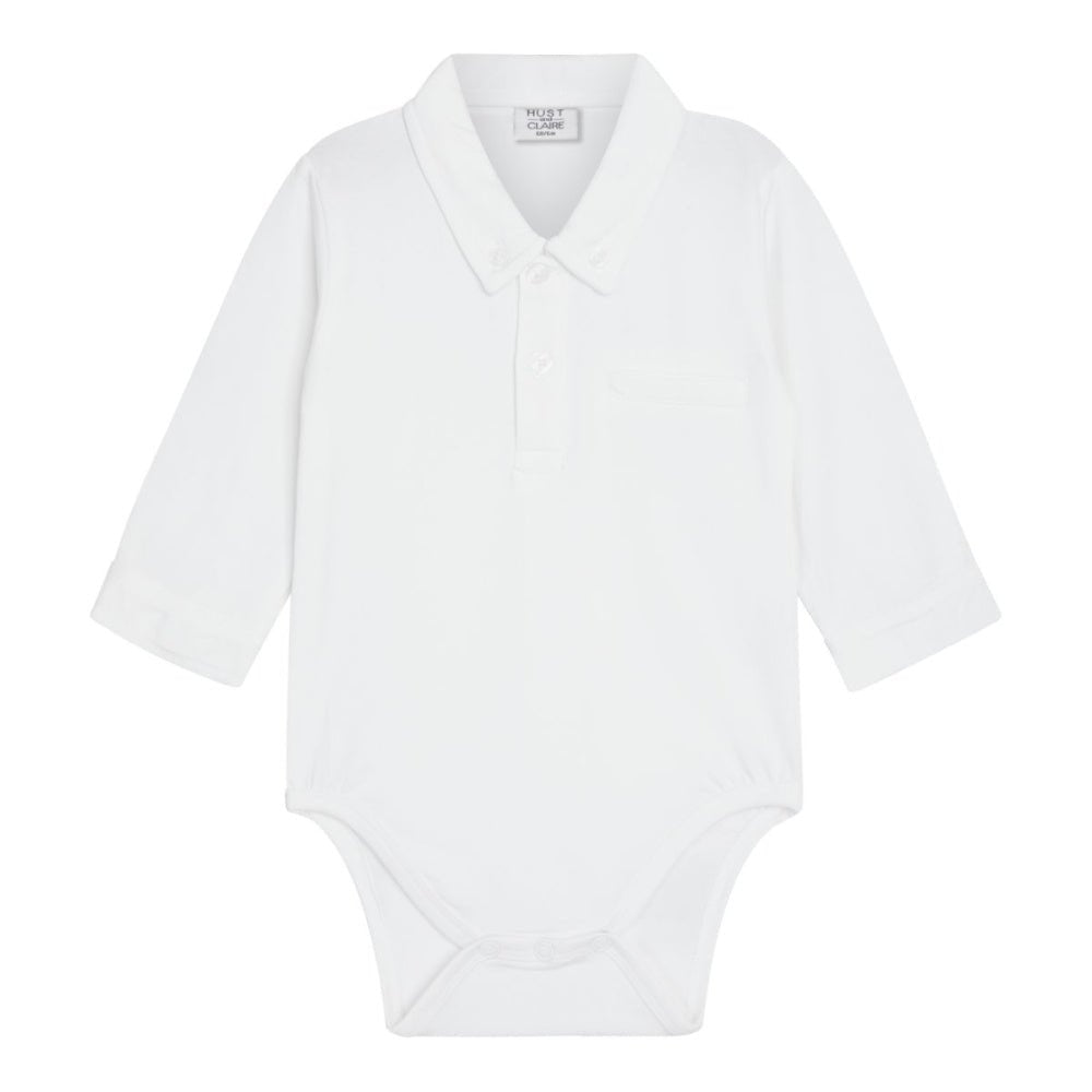 Hust and Claire - Skjortebody med Krage Basil White - Guttelus