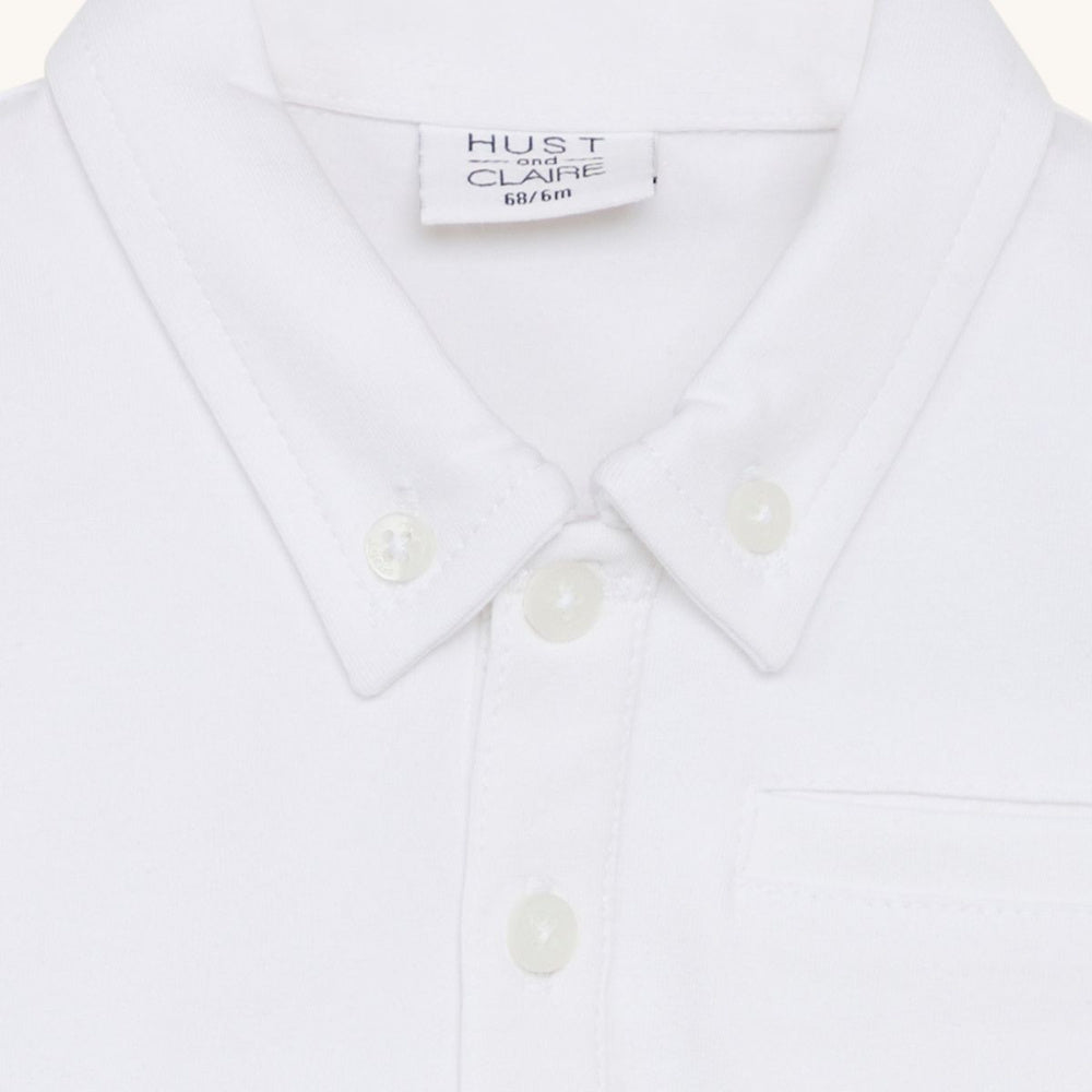 Hust and Claire - Skjortebody med Krage Basil White - Guttelus