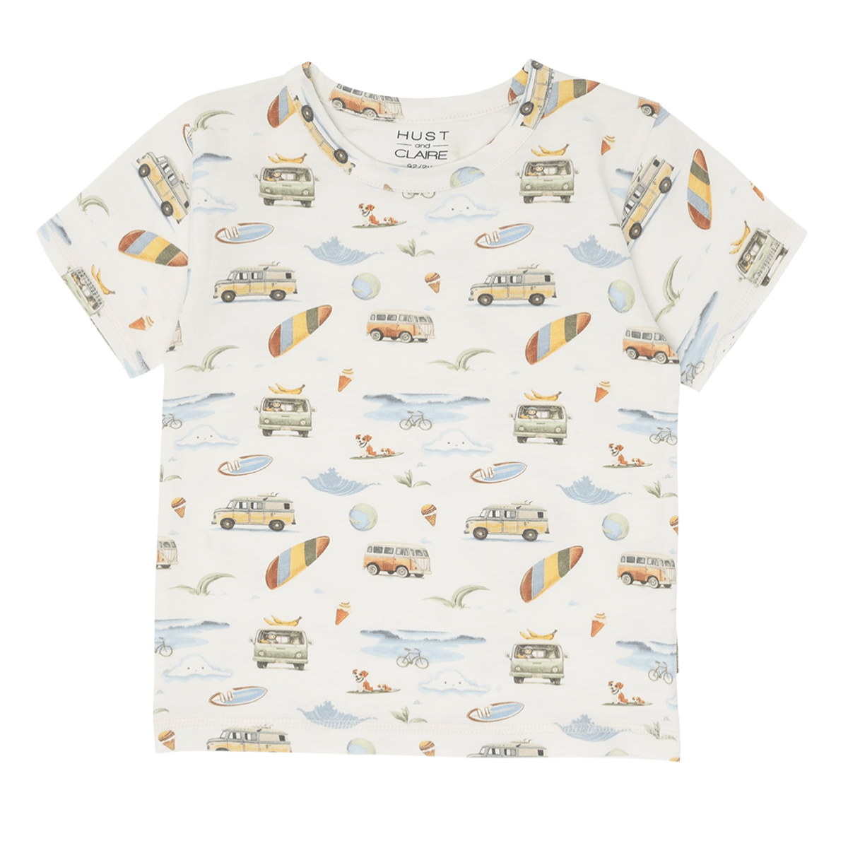 Hust and Claire - T-skjorte August Excursion Ivory - Guttelus