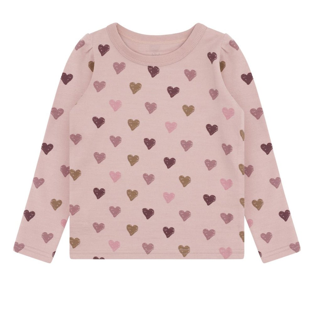 Hust And Claire - Trøye Ull/ Bambus Abba Hearts Puff Adobe Rose - Guttelus