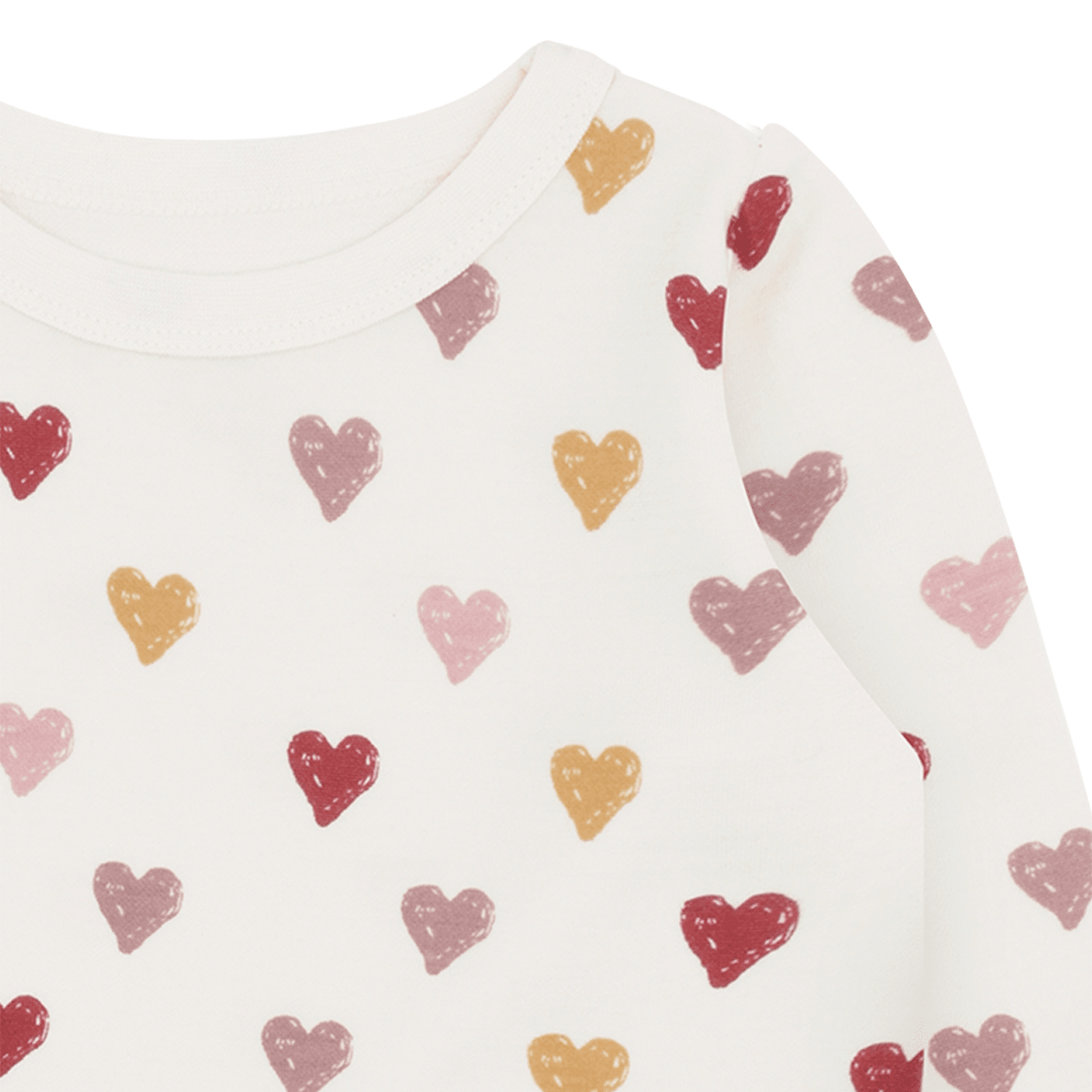 Hust And Claire - Trøye Ull/ Bambus Abba Hearts Puff Off White - Guttelus