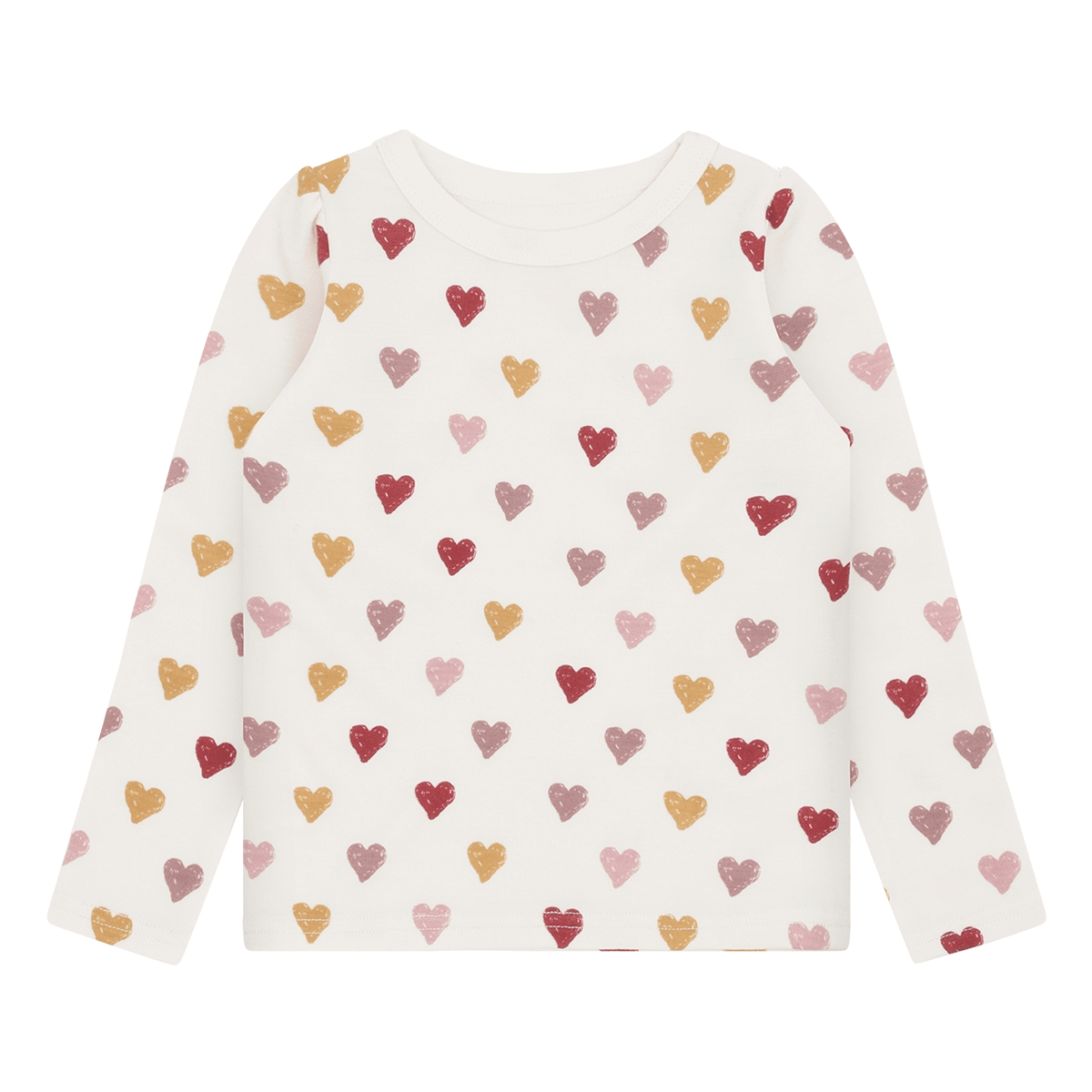 Hust And Claire - Trøye Ull/ Bambus Abba Hearts Puff Off White - Guttelus