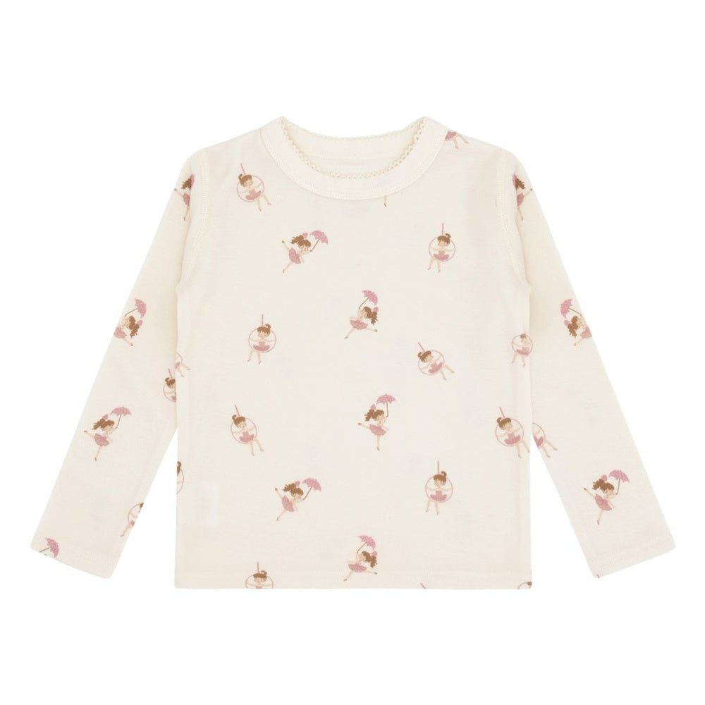 Hust And Claire - Trøye Ull/ Bambus Abba Line Dancer Off White - Guttelus