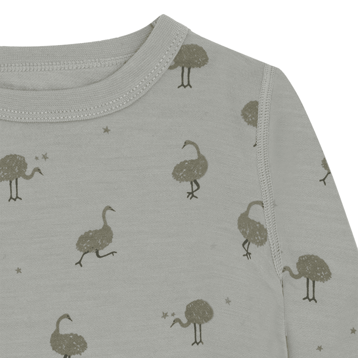 Hust and Claire - Trøye Ull og Bambus Abba Ostrich Forest Fog - Guttelus.no