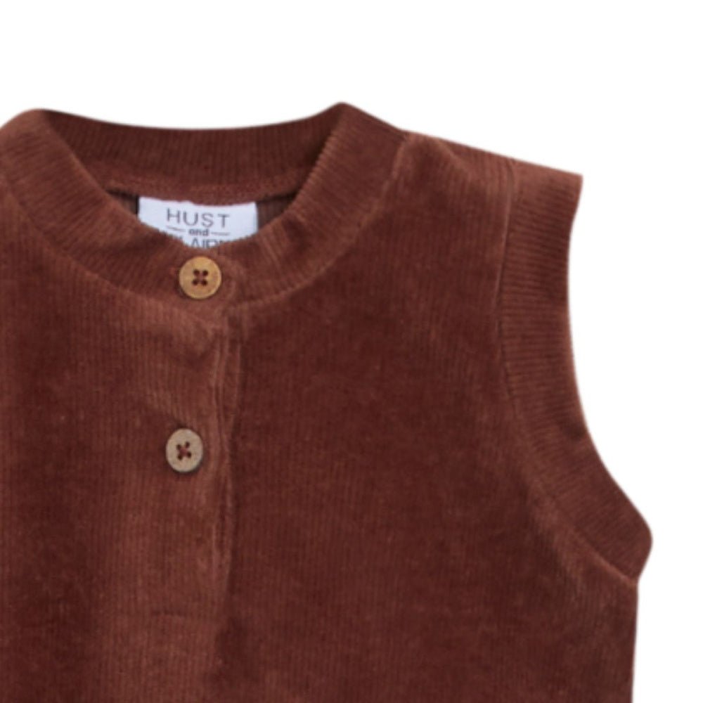 Hust and Claire - Vest Baby Velour Eskild Tirramisu - Guttelus