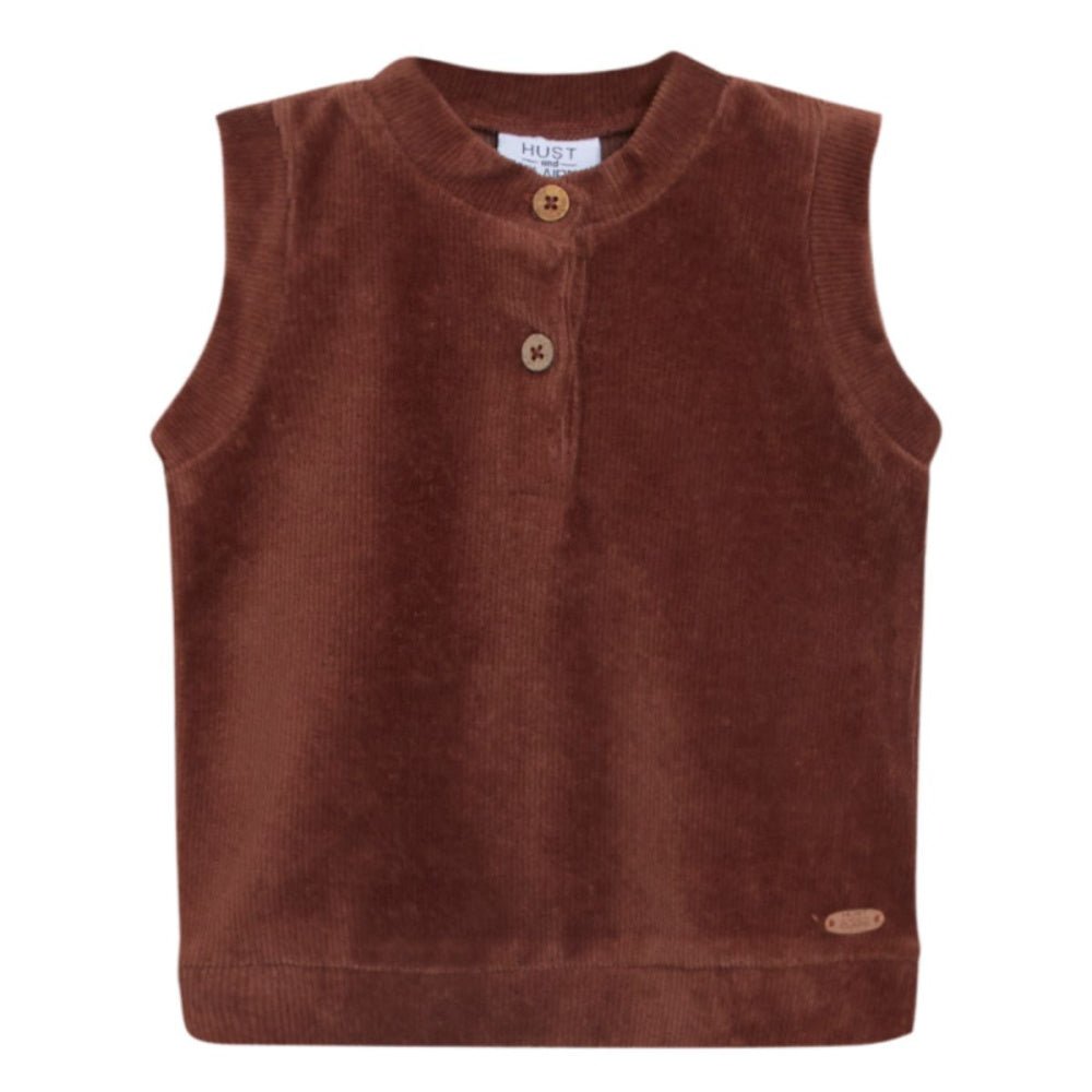 Hust and Claire - Vest Baby Velour Eskild Tirramisu - Guttelus
