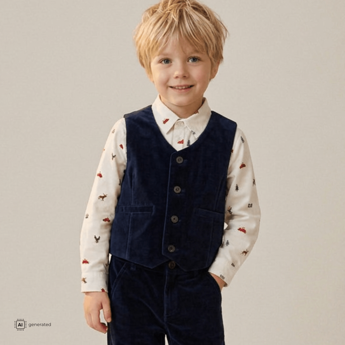 Hust and Claire - Vest Eik Molskin More Navy - Guttelus