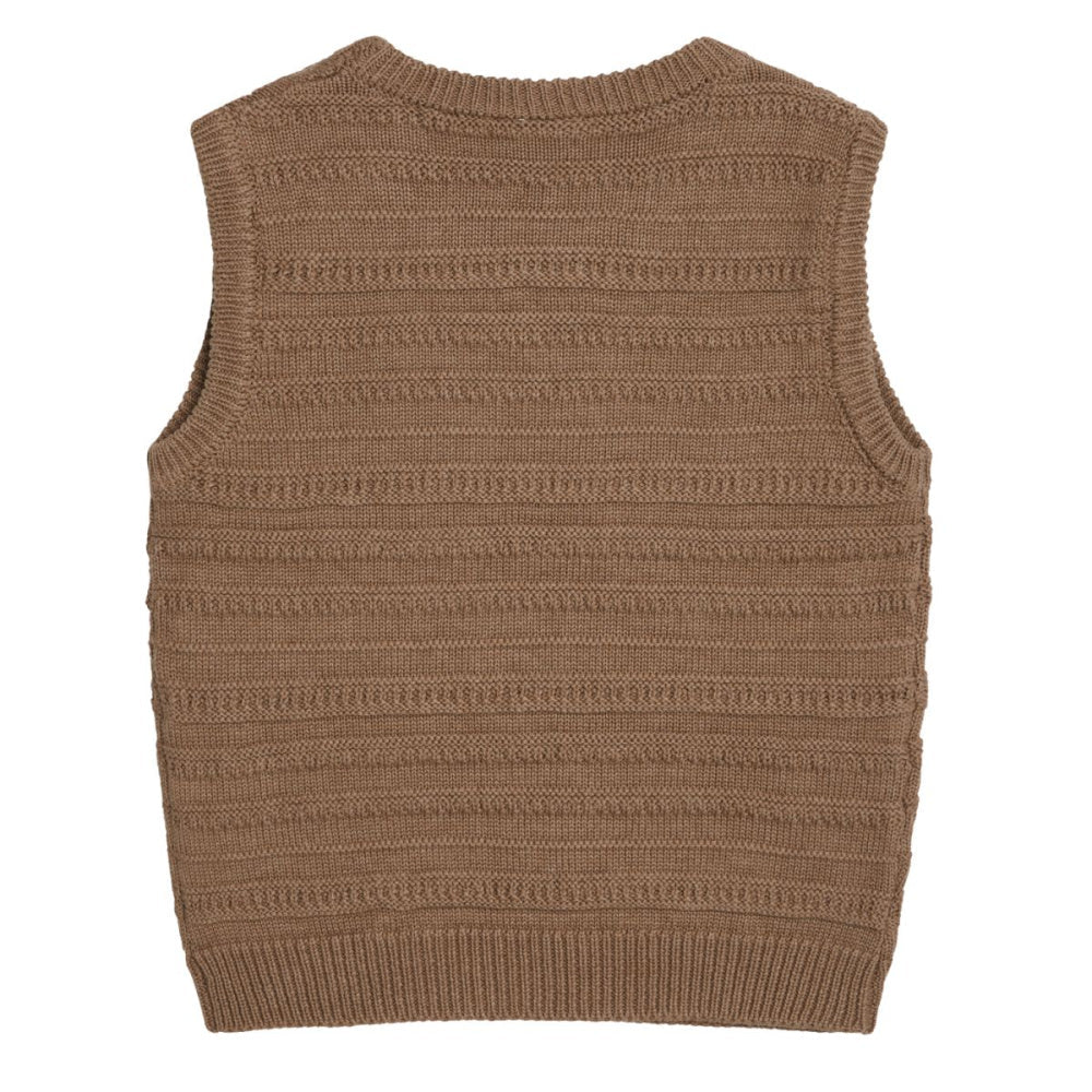 Hust and Claire - Vest Prince Coffee melange - Guttelus.no