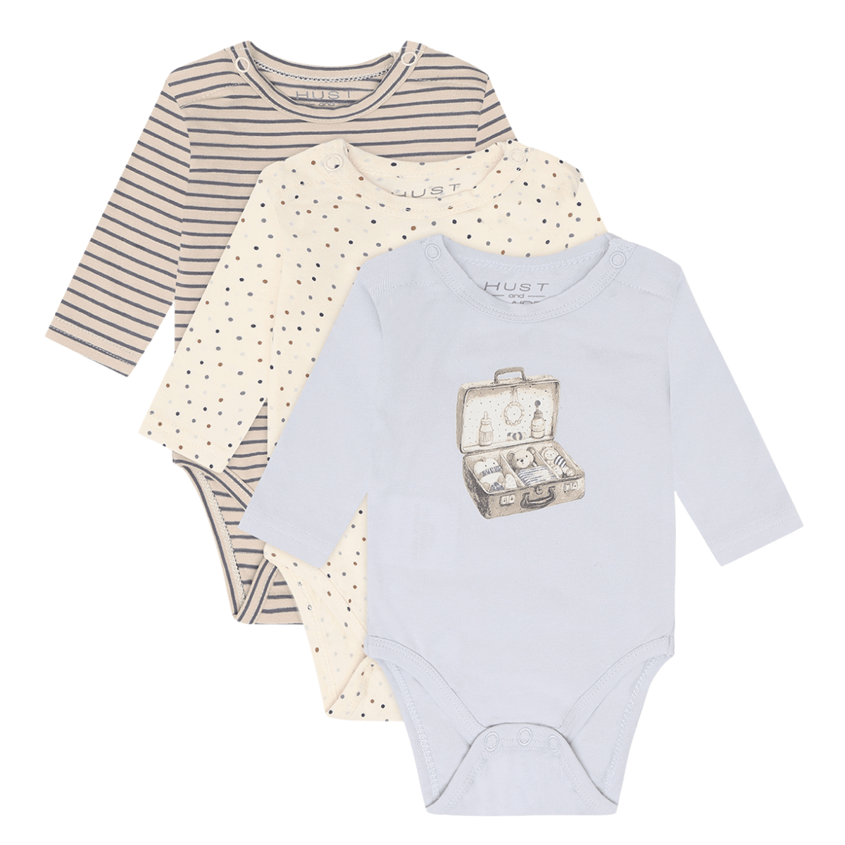 Hust & Claire - Body 3-pk Base A Bit Blue - Guttelus.no